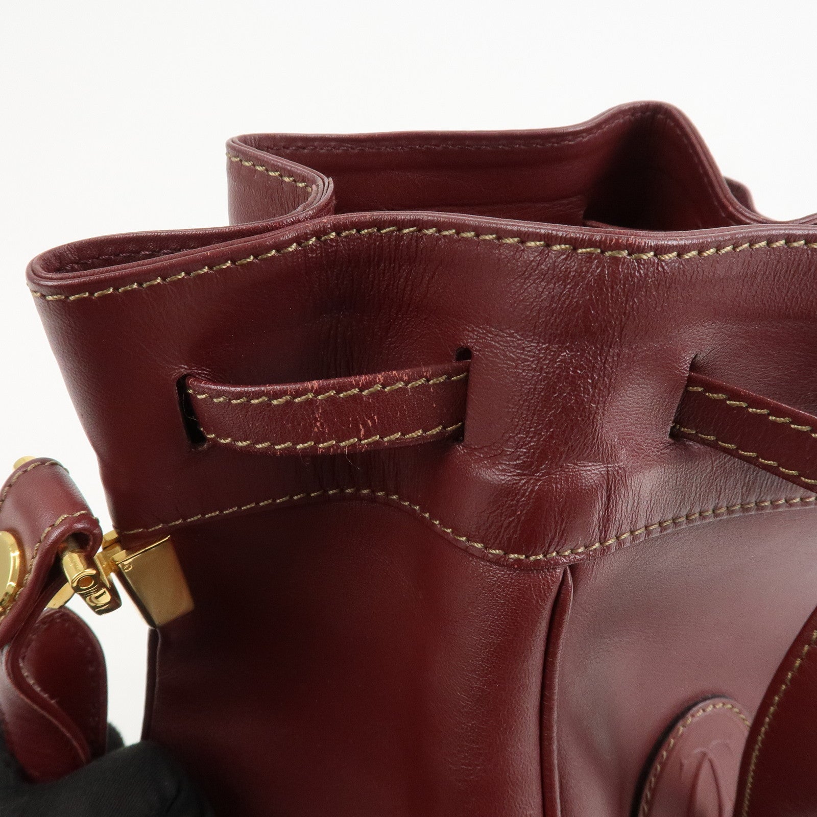 Cartier Must Line Calf Leather Shoulder Bag Bordeaux