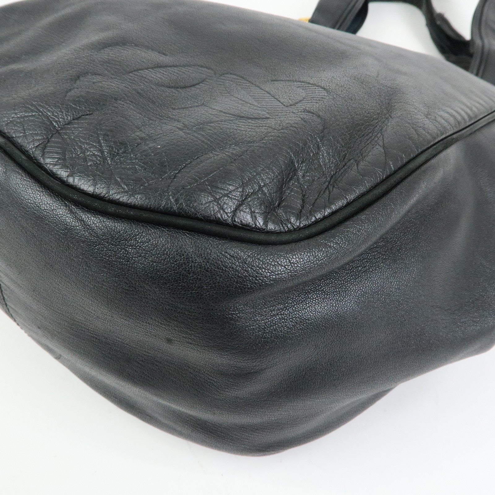 LOEWE Anagram Nappa Leather Hand Bag Shoulder Bag Black