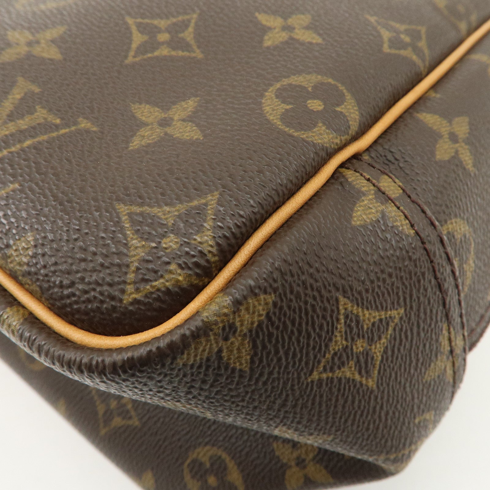 Louis Vuitton Monogram Deauville Hand Bag Brown M47270 Used