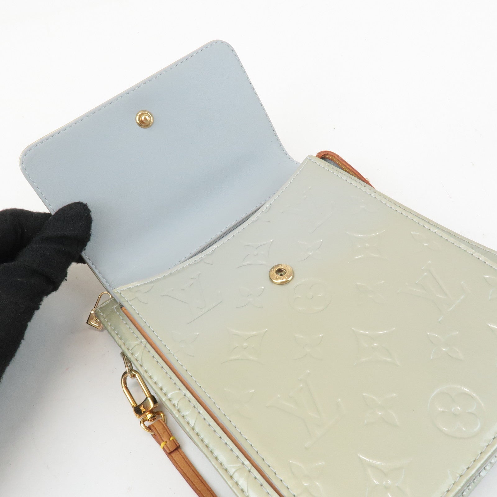 Louis Vuitton Monogram Vernis Motto Shoulder Bag Gray M91030 Used