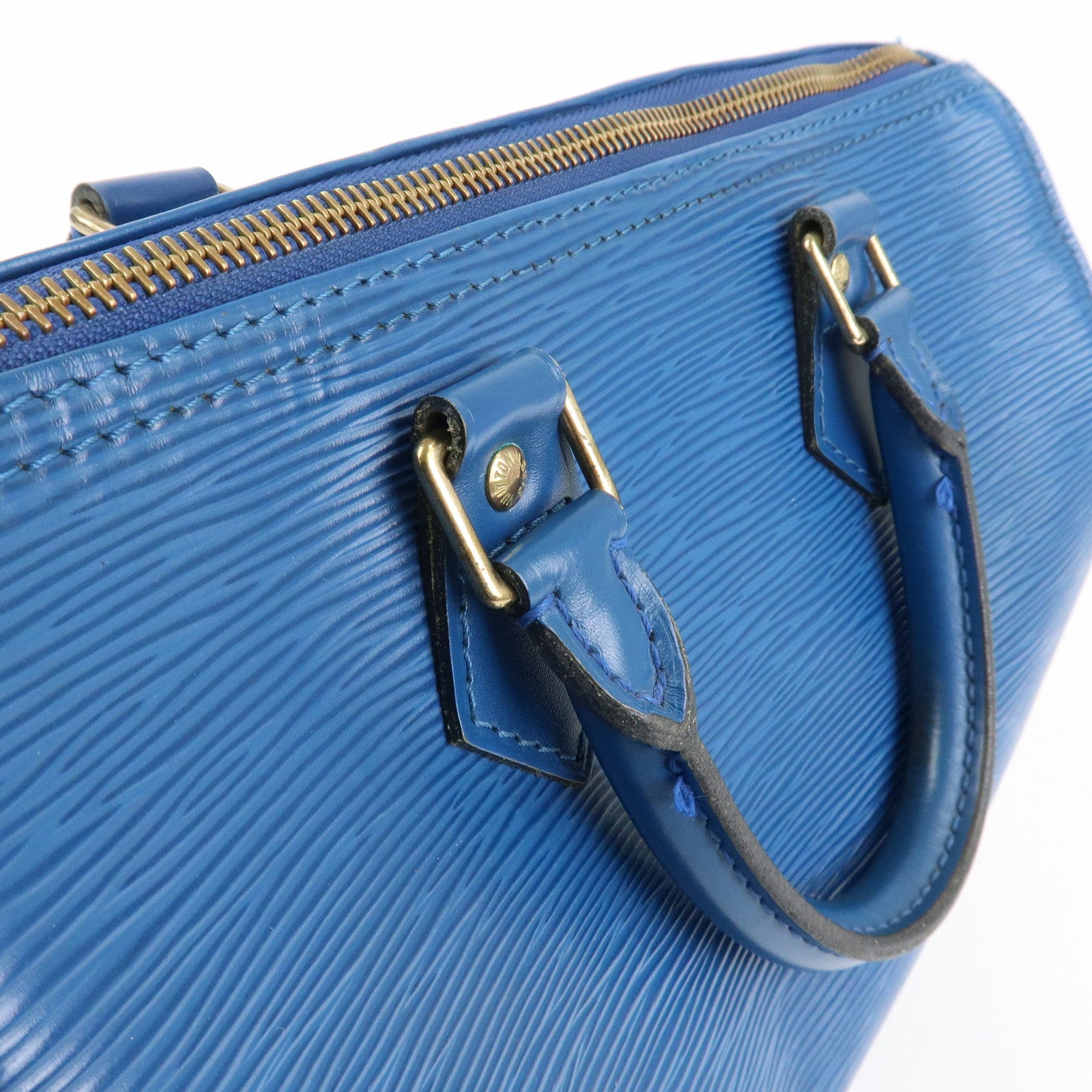 Louis Vuitton Epi Speedy 25 Hand Bag Boston Bag Blue M43015 Used