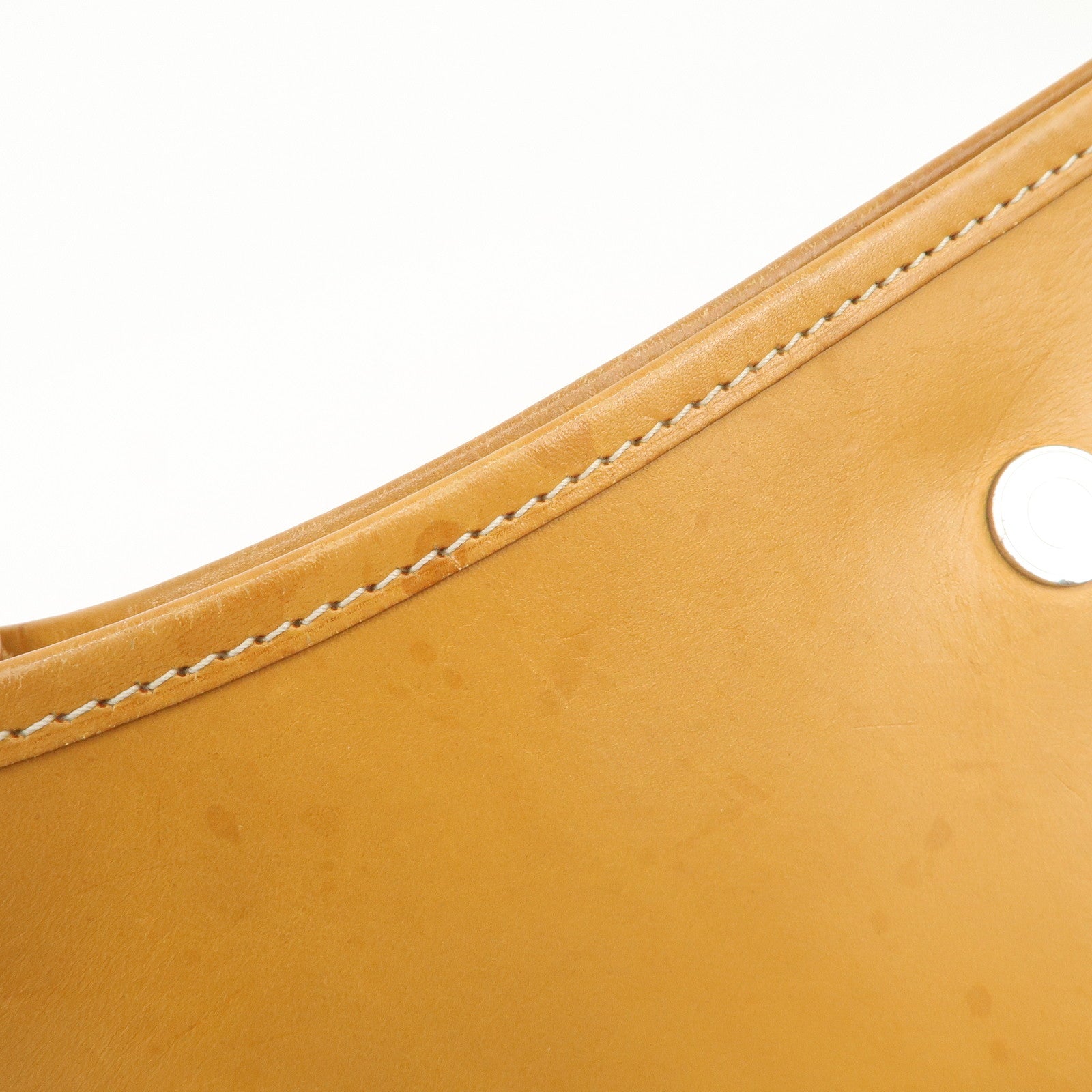 HERMES Leather Vespa PM J Engraved Shoulder Bag Brown Silver HDW