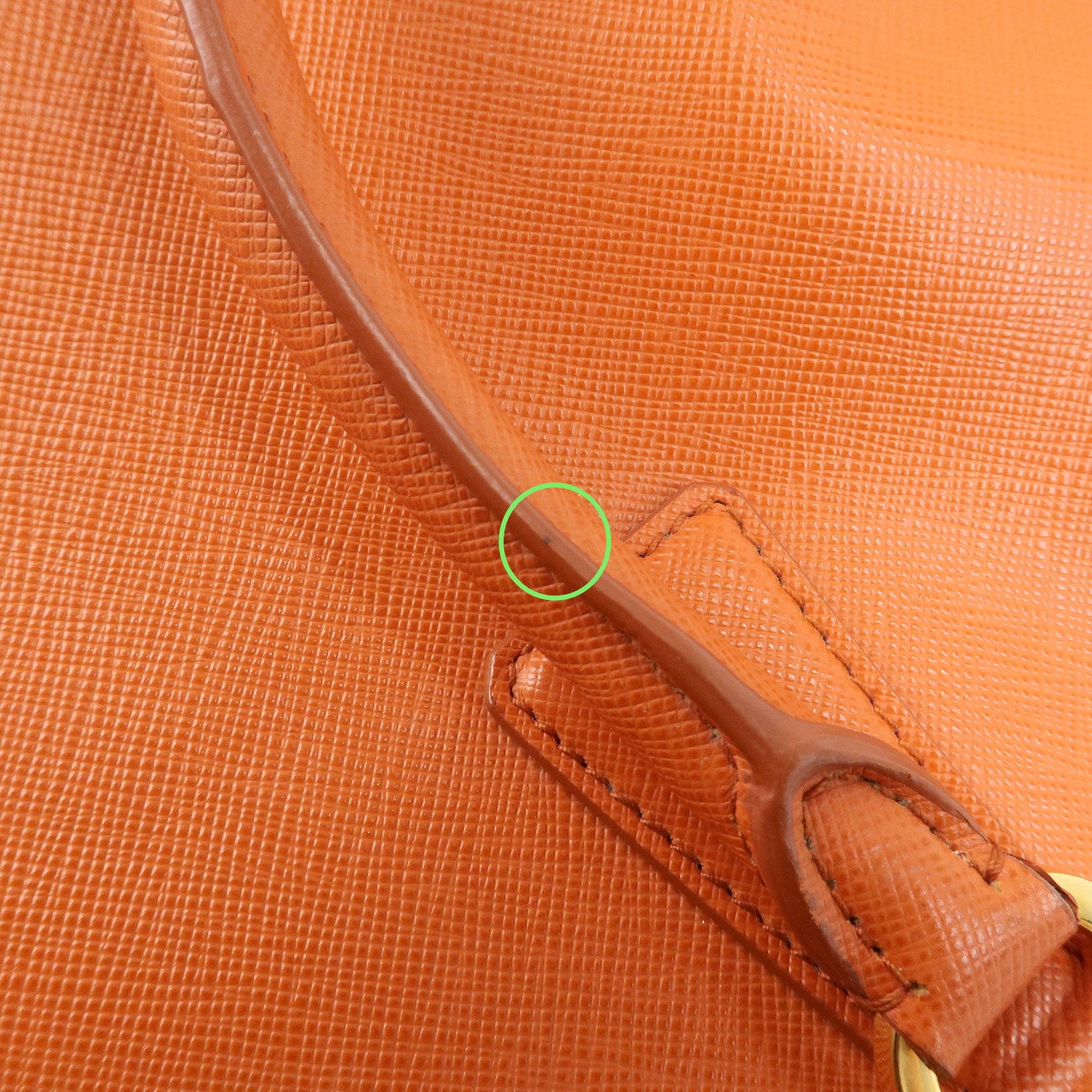 PRADA Triangle Logo Galleria 2Way Bag Hand Bag Orange BN1786