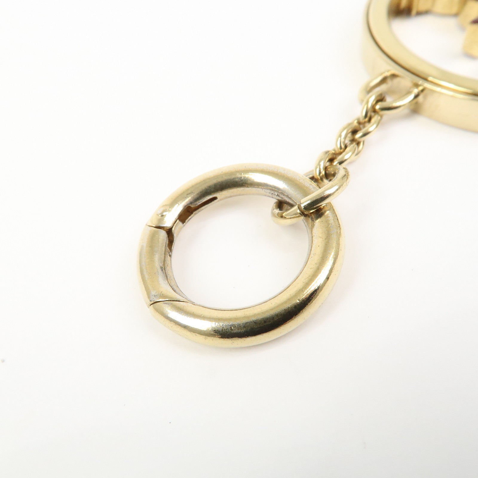Chloe Metal Bag Charm Key Charm Key Chain Gold Brown