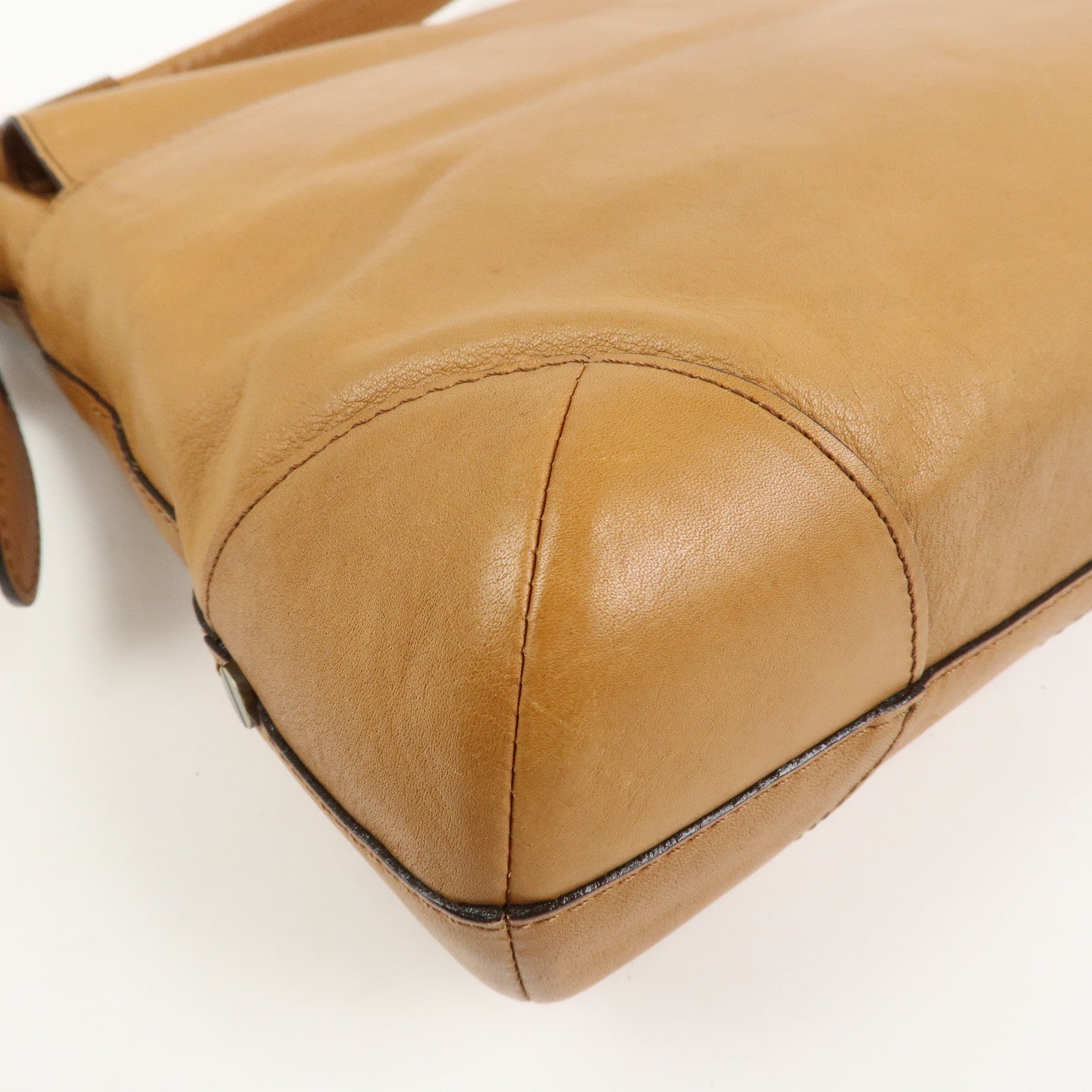 Chloe Logo Leather Shoulder Bag Hand Bag Crossbody Bag Brown