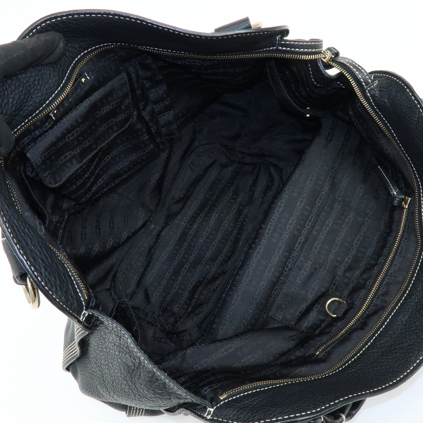 CELINE Leather Bittersweet Shoulder Bag Hand Bag Black