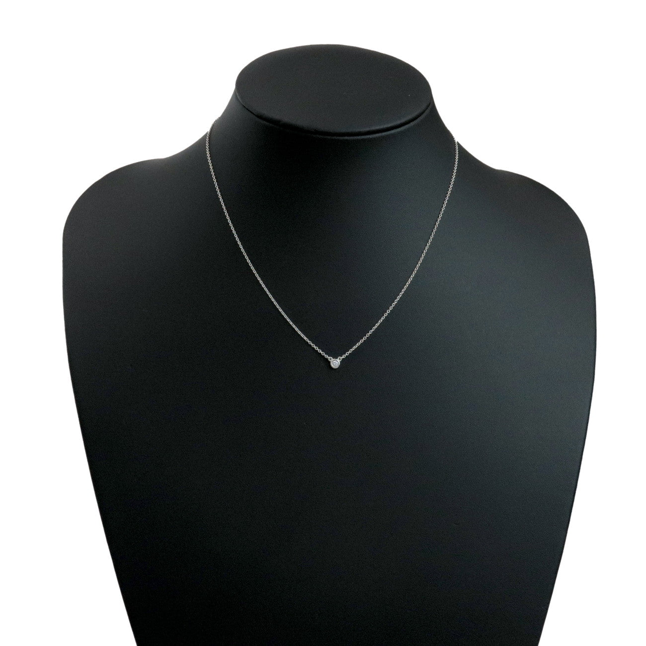 Tiffany & Co By The Yard 1P Diamond Necklace SV925 Silver