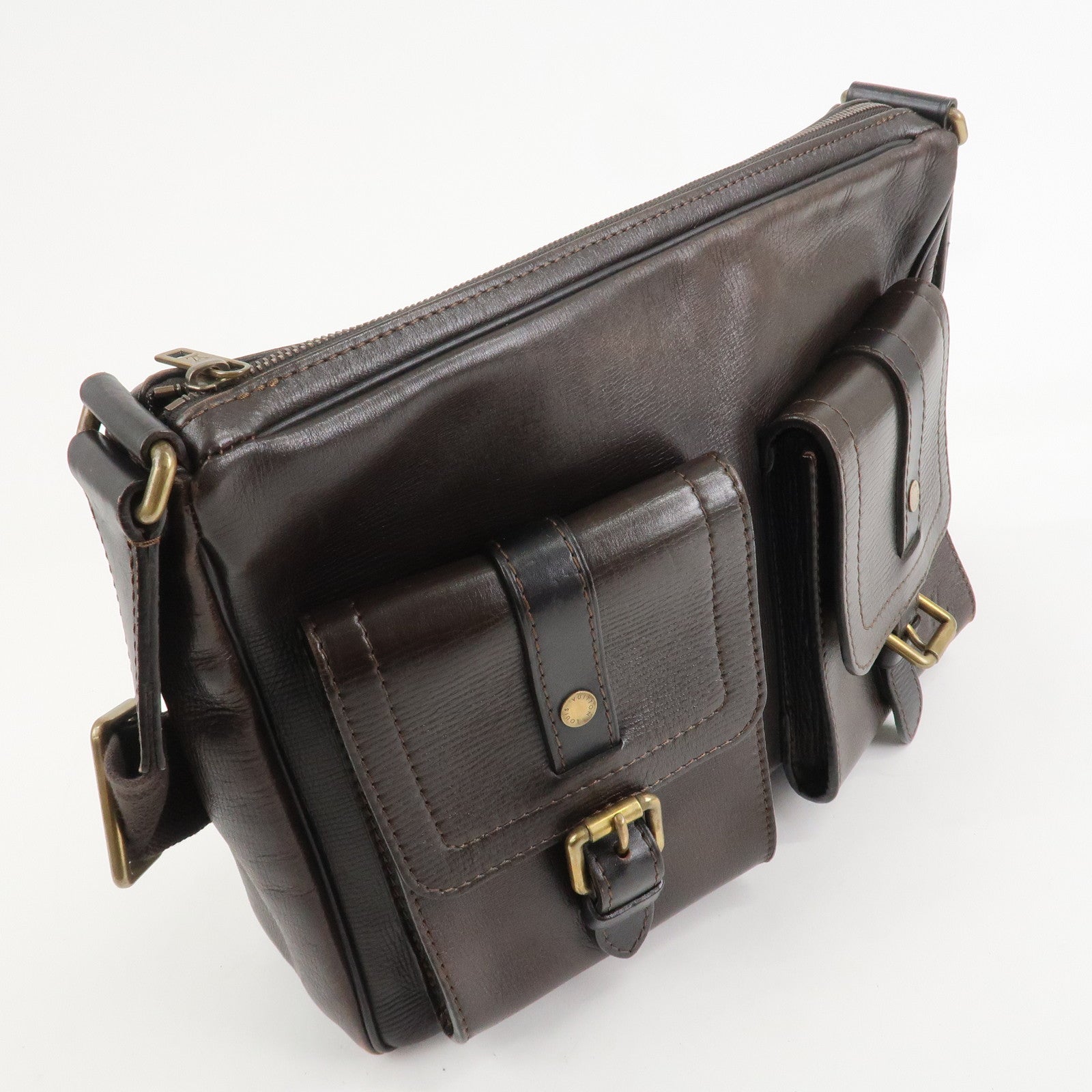 Louis Vuitton Utah Calf Leather Wichita Messenger Bag Brown M92990