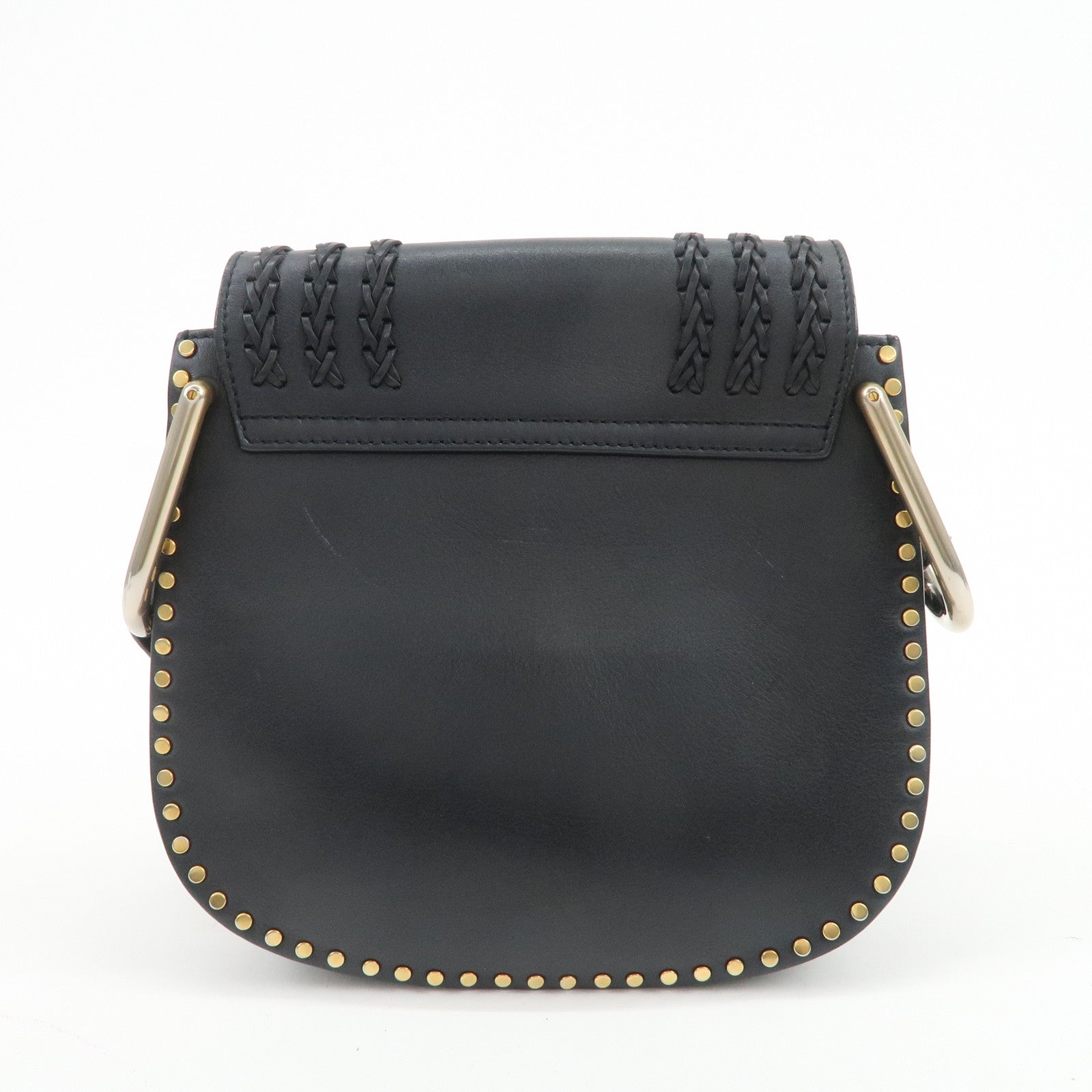 Chloe Hudson SAC'S PORTE EPAU Calf Leather Suede Shoulder Bag Black