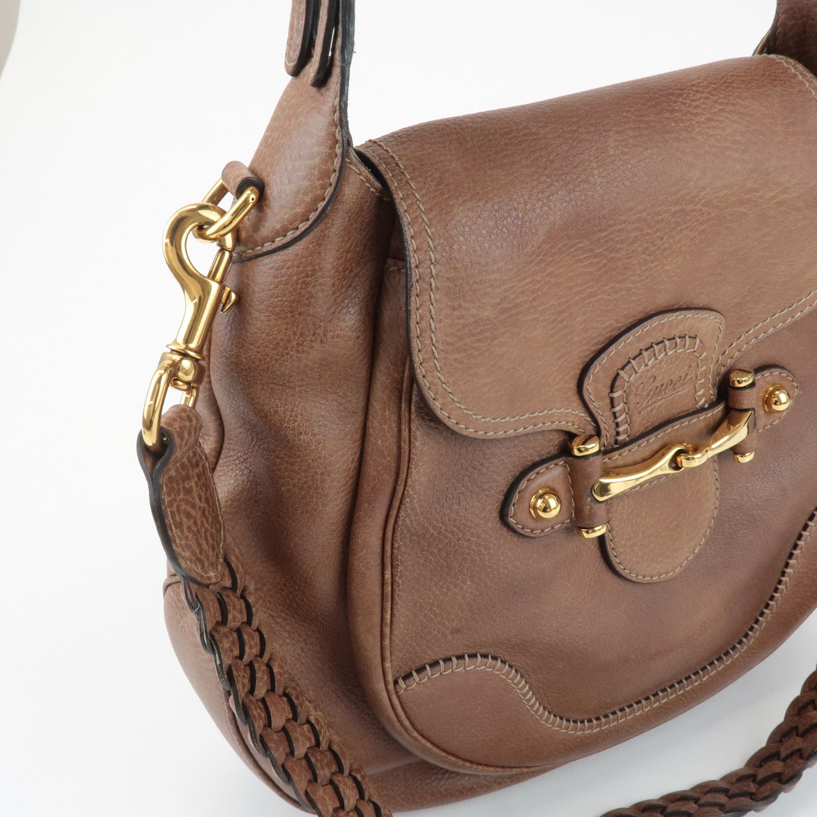 GUCCI New Pelham Leather 2Way Bag Shoulder Bag Brown 223955 Used