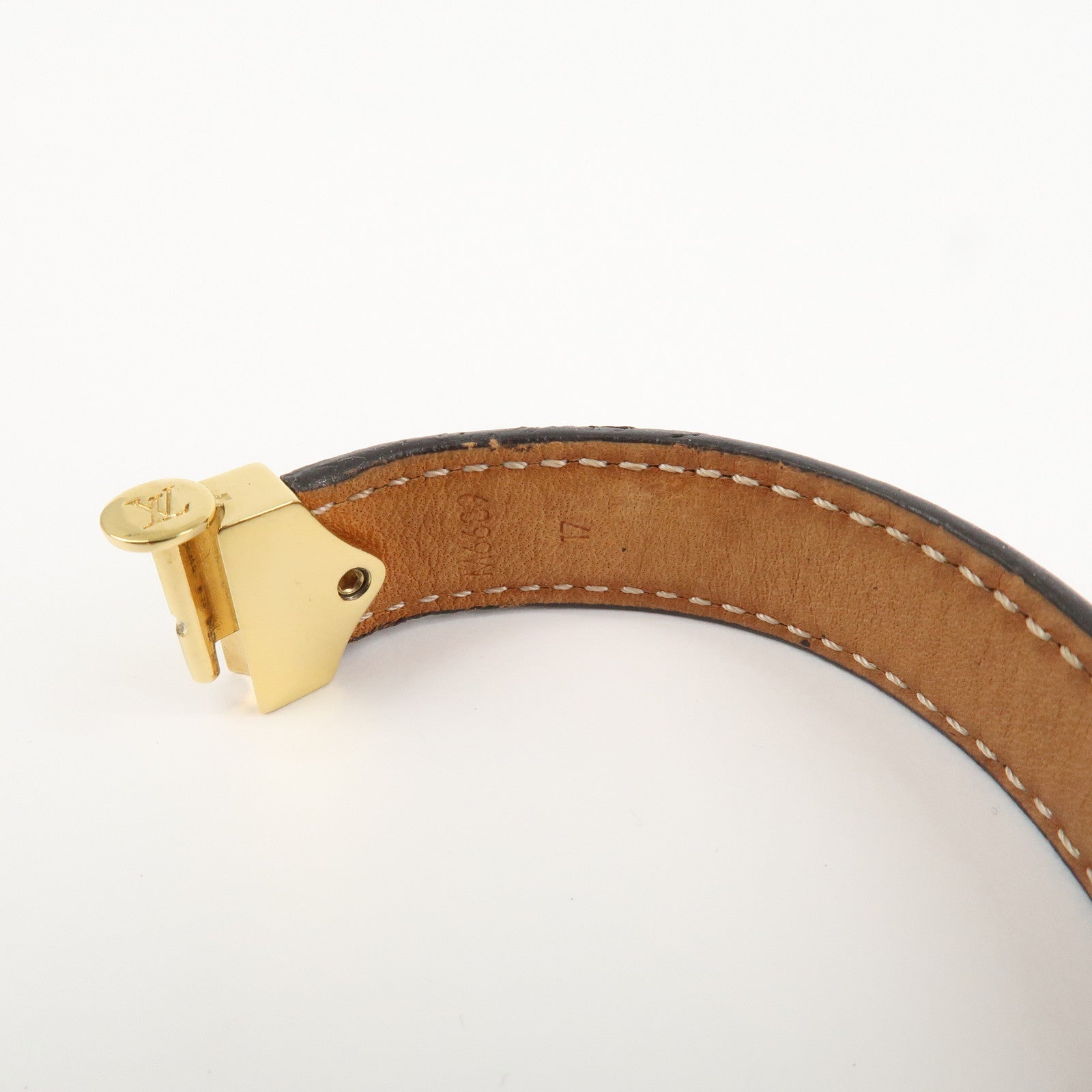 Louis Vuitton Monogram Bracelet Spirit Bangle Gold HDW M6689 Used