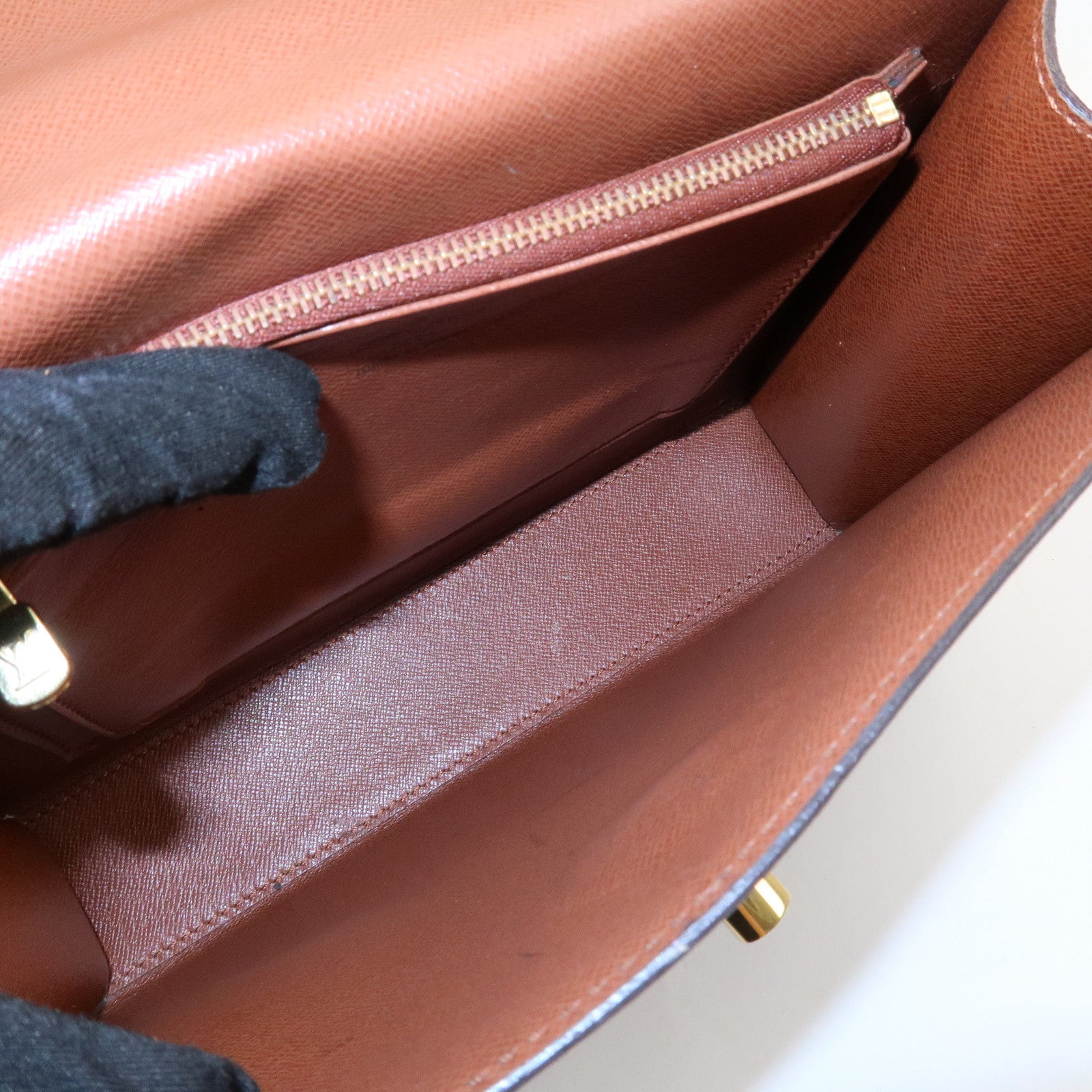 Louis Vuitton Monogram Canvas Malesherbes Hand Bag Brown M51379 Used