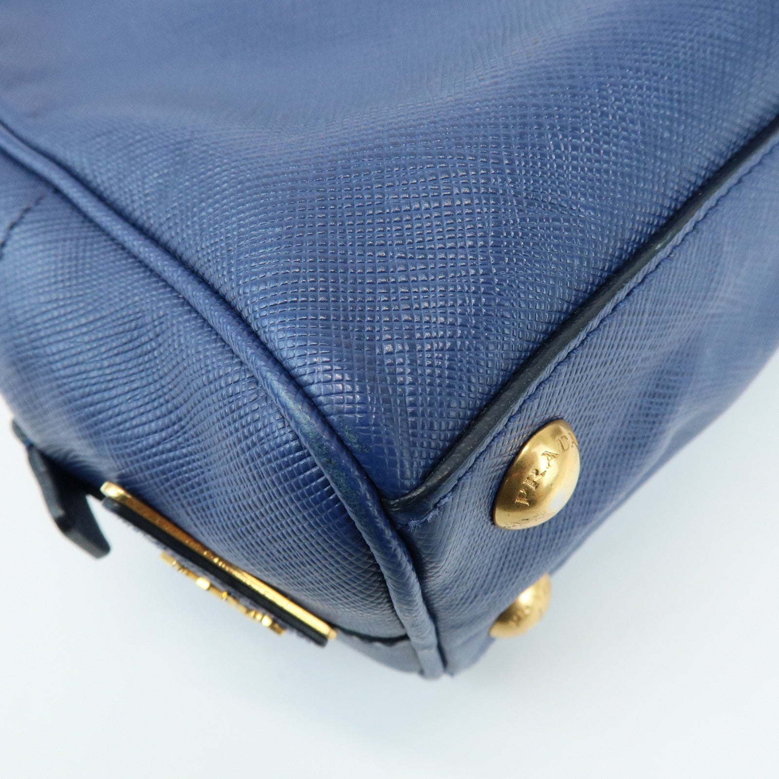 PRADA Triangle Logo 2Way Bag Hand Bag Shoulder Bag Blue Green