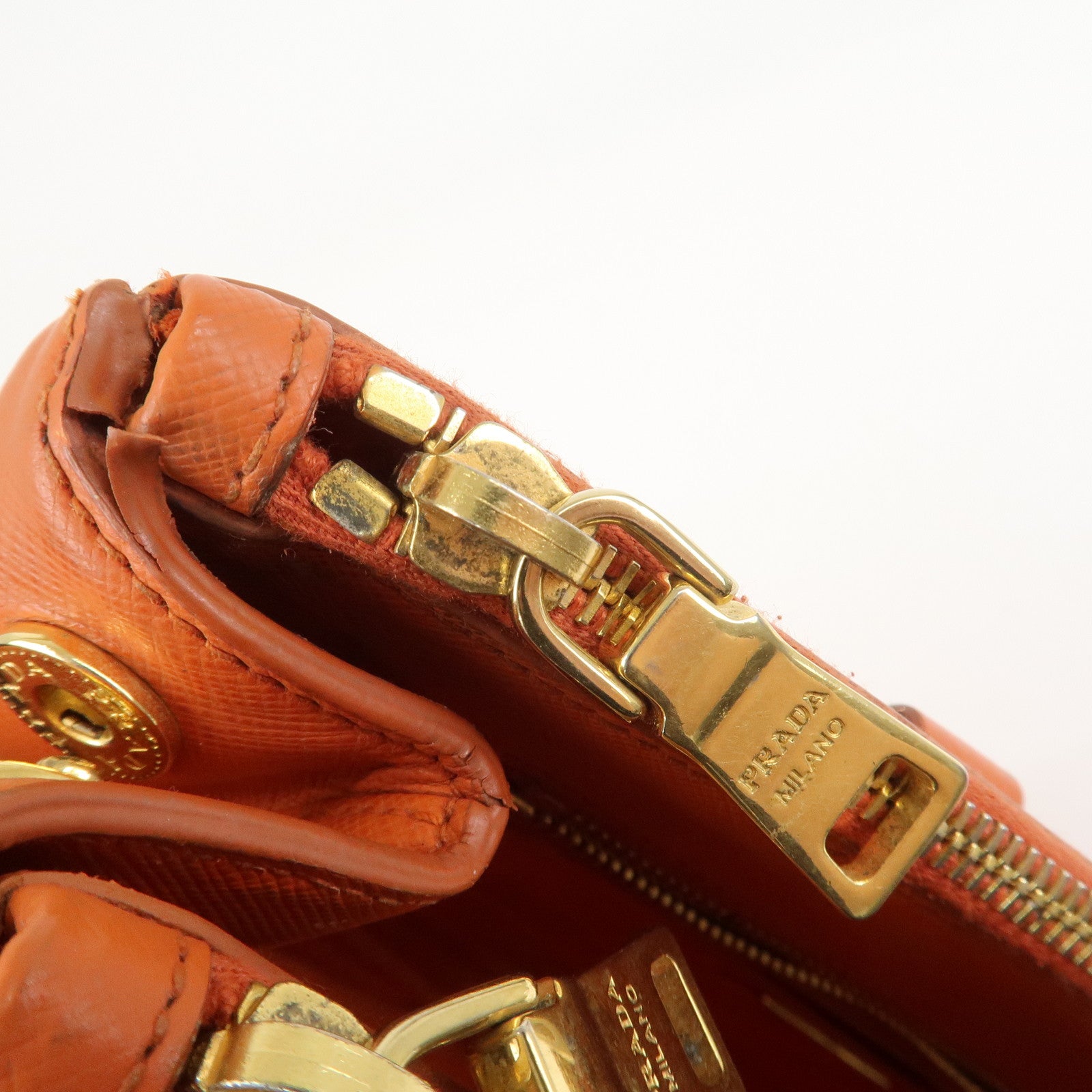 PRADA Galleria Saffiano Leather 2Way Bag Orange 1BA274