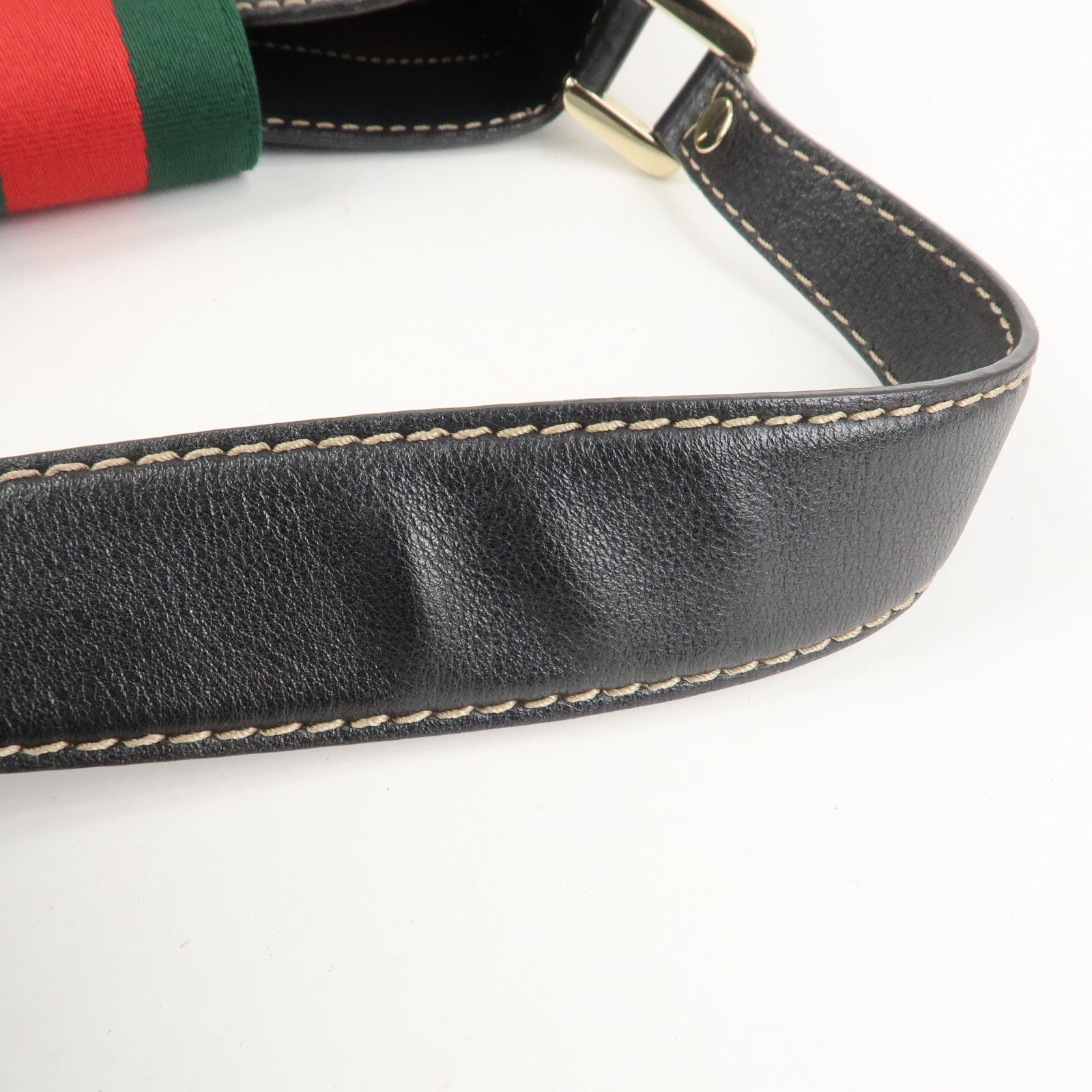 GUCCI Sherry Line GG Canvas Leather Shoulder Bag Beige 233608 Used