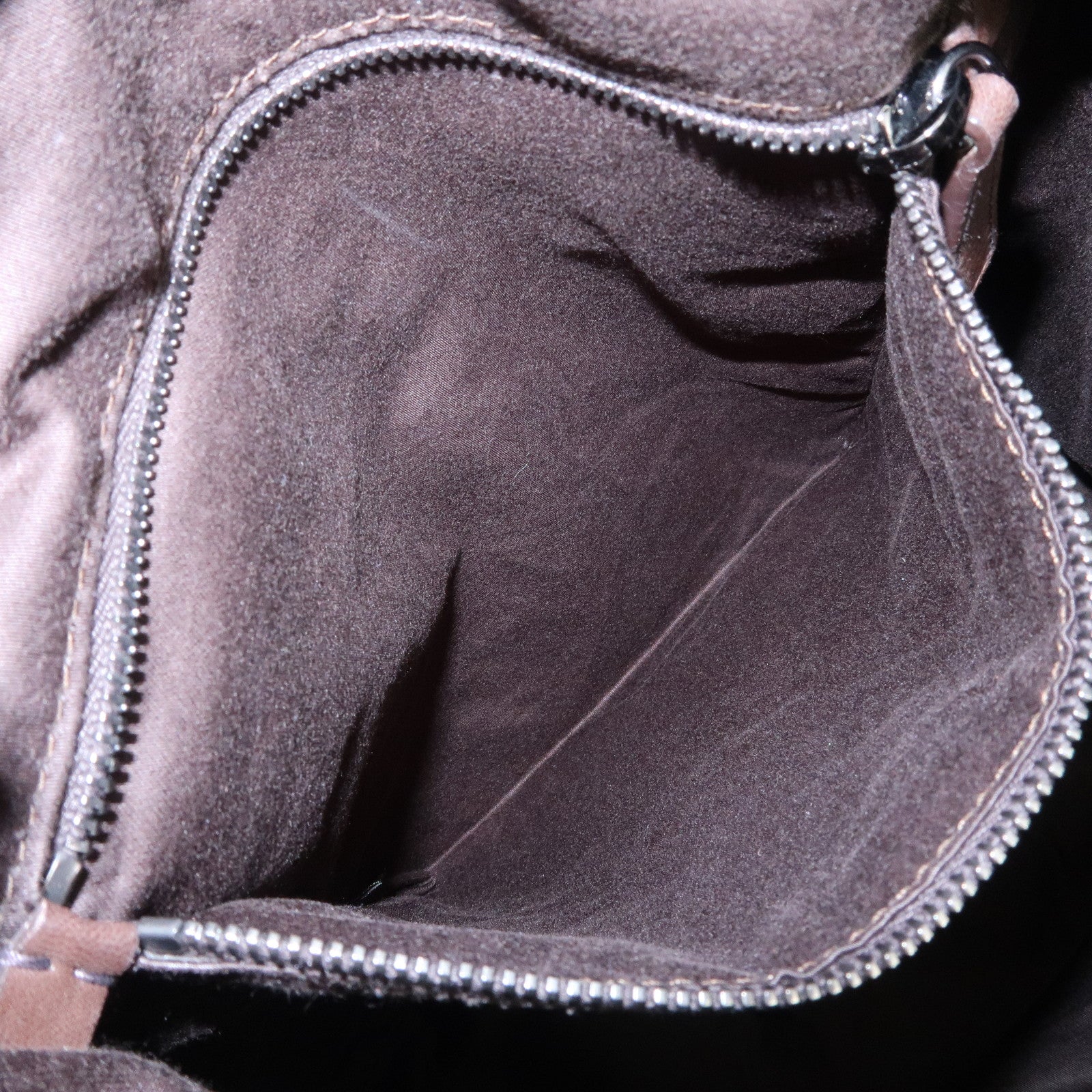 MIU MIU Logo Leather Shoulder Bag Crossbody Bag Brown