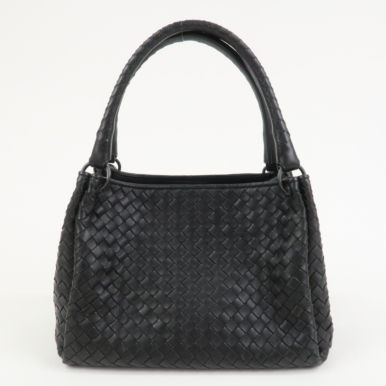 BOTTEGA VENETA Intrecciato Leather Tote Bag Hand Bag Black