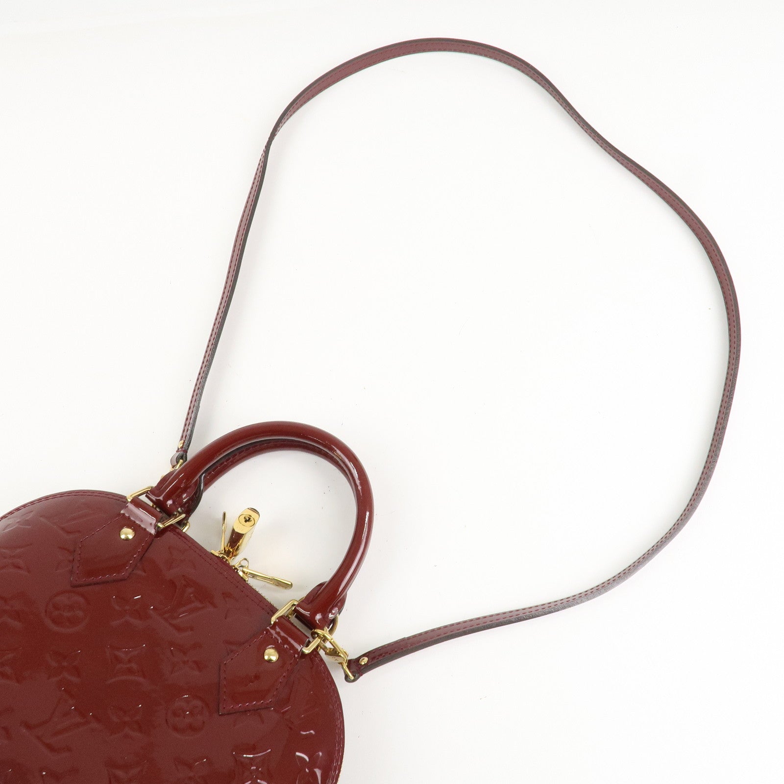 Louis Vuitton Monogram Vernis Alma BB Hand Bag Griotte M90231 Used