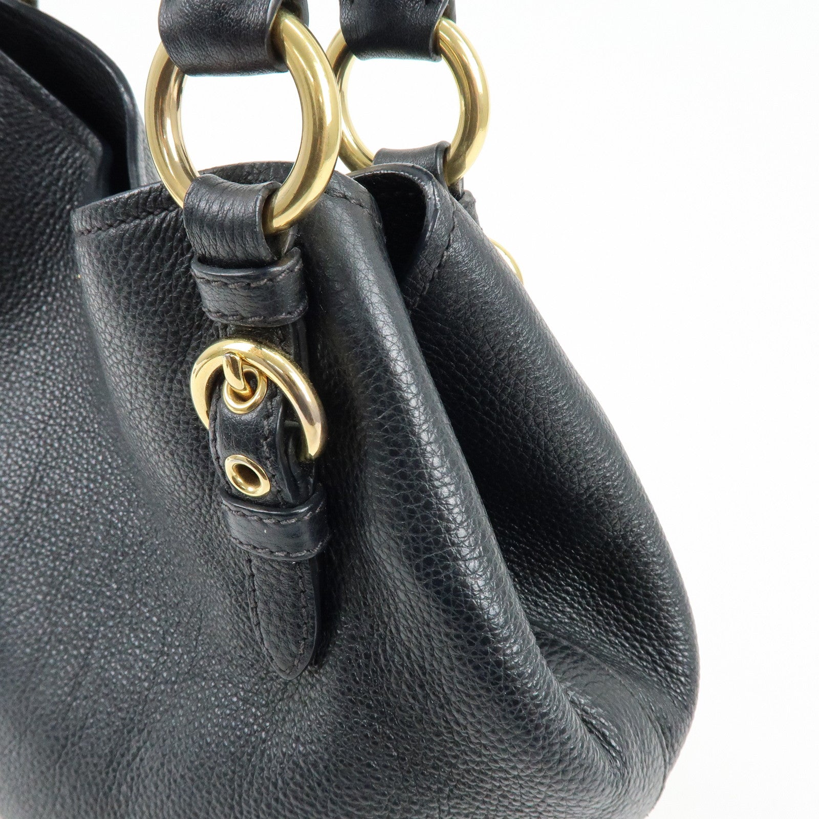MIU MIU Vittello Phoenix Leather 2Way Hand Shoulder Bag 5BE886