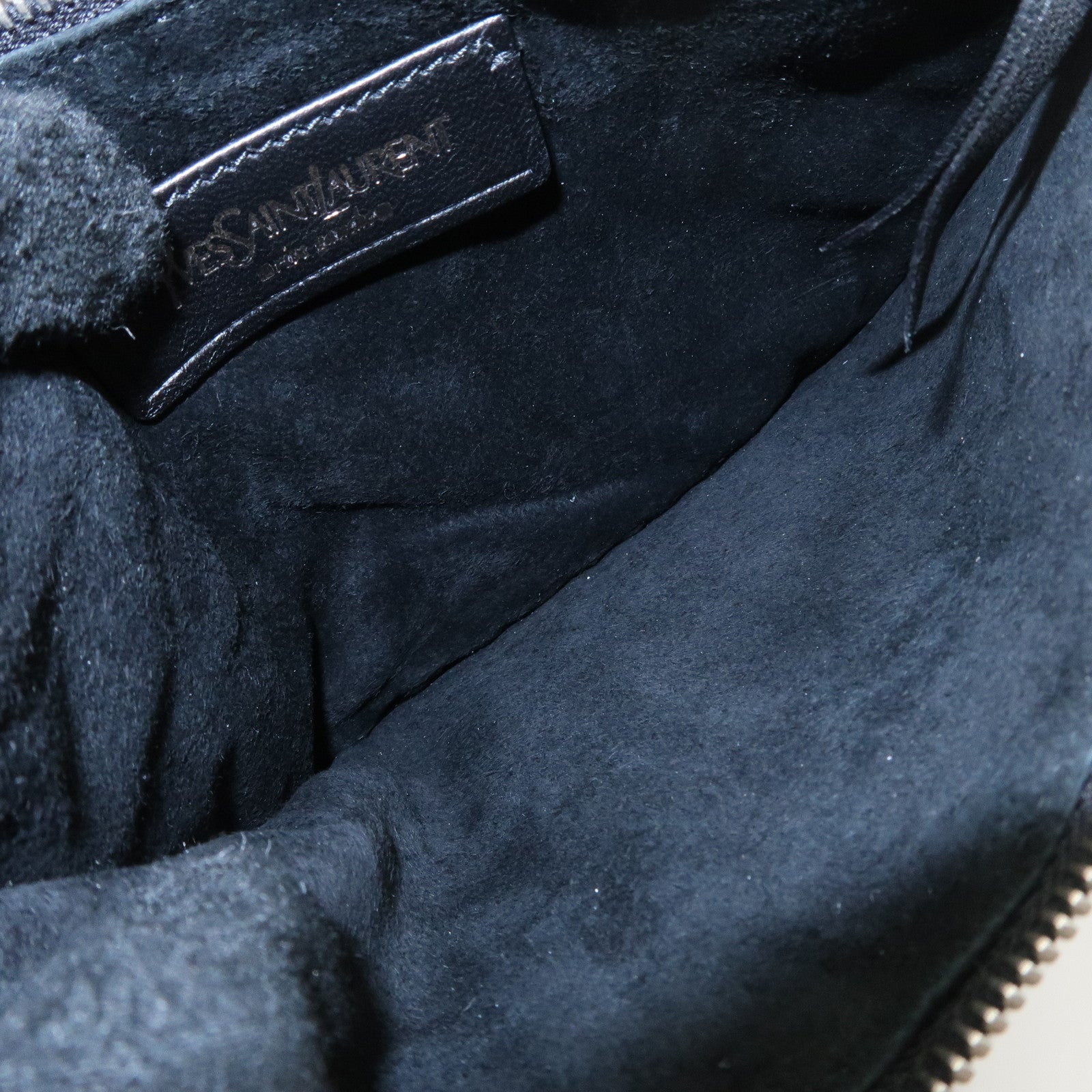 SAINT LAURENT Lody Leather Suede Shoulder Bag Hand Bag Black Used