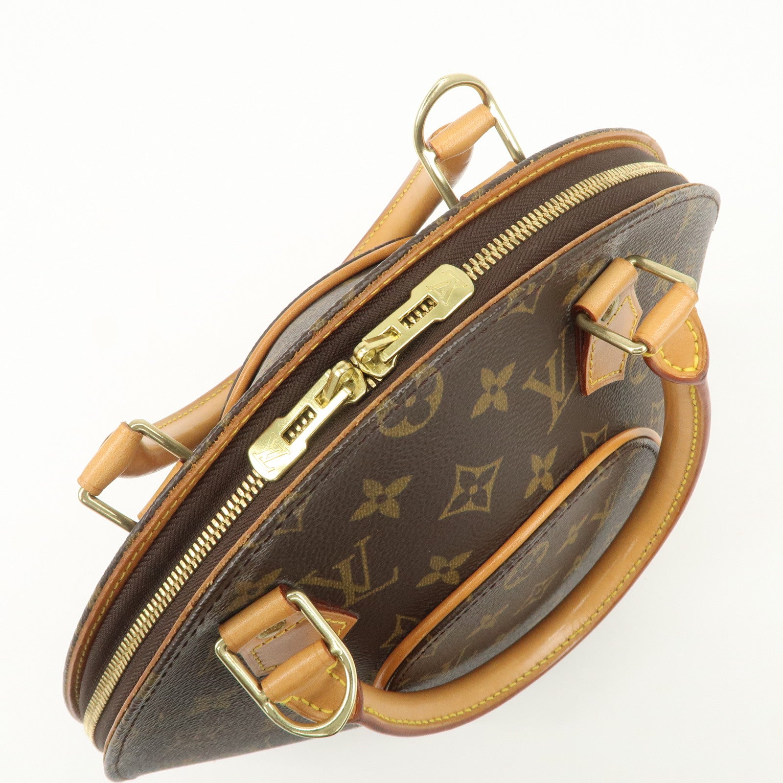Louis Vuitton Monogram Ellipse PM Hand Bag Brown Gold HDW M51127