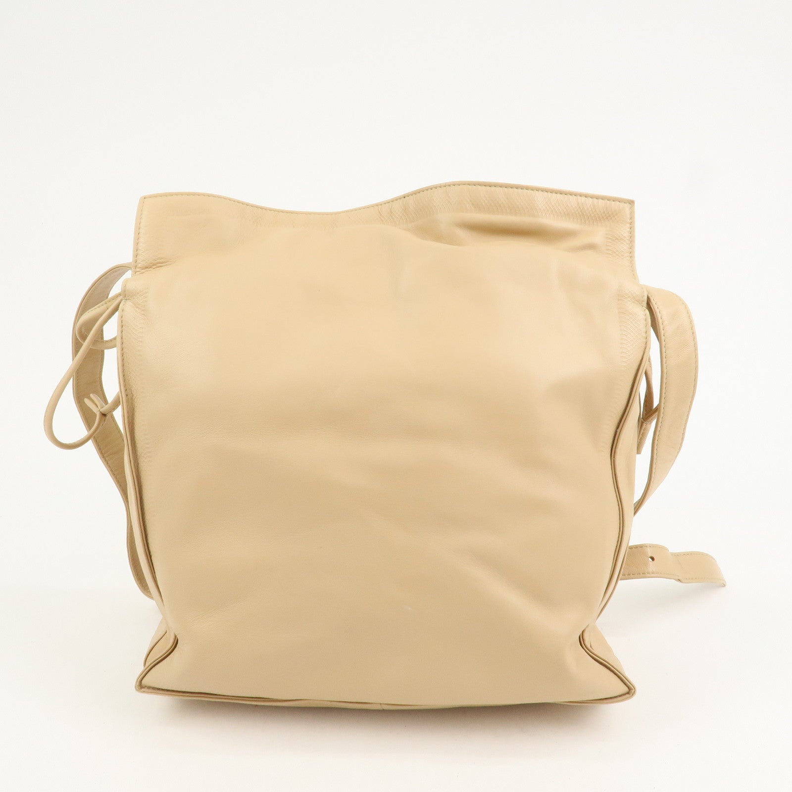 LOEWE Logo Nappa Leather Shoulder Bag Crossbody Bag Beige