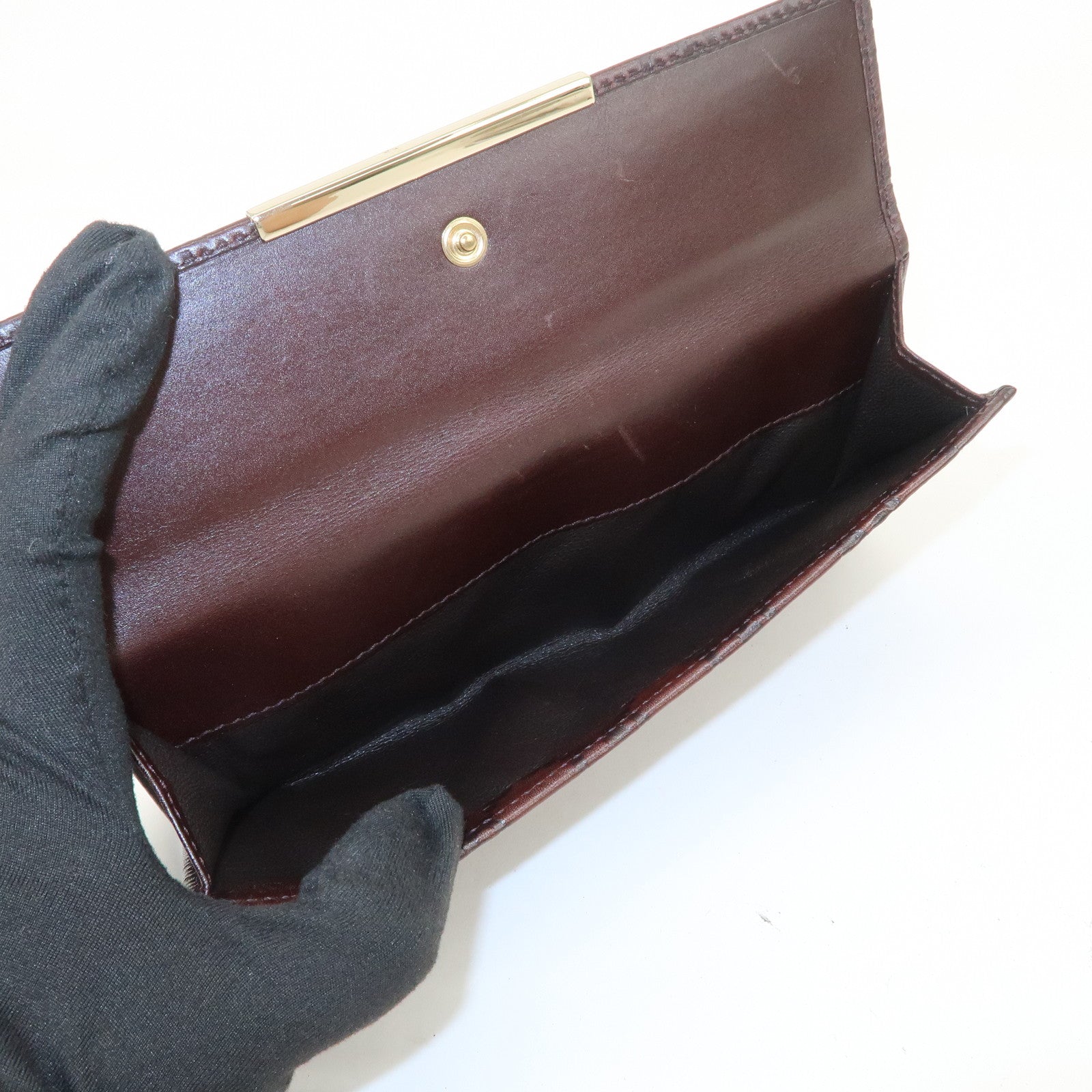 GUCCI Guccissima Leather W Hook Bi-Fold Long Wallet Brown 112715