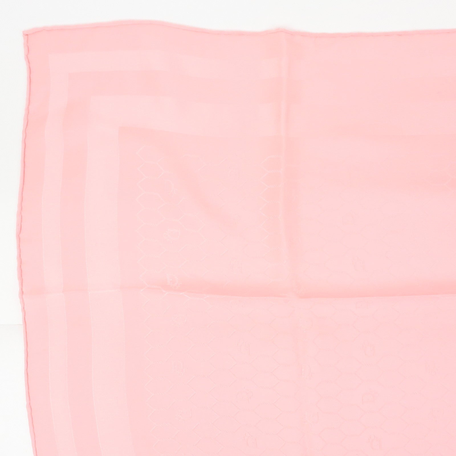 Christian Dior Silk 100% Scarf Honeycomb Pattern Pink