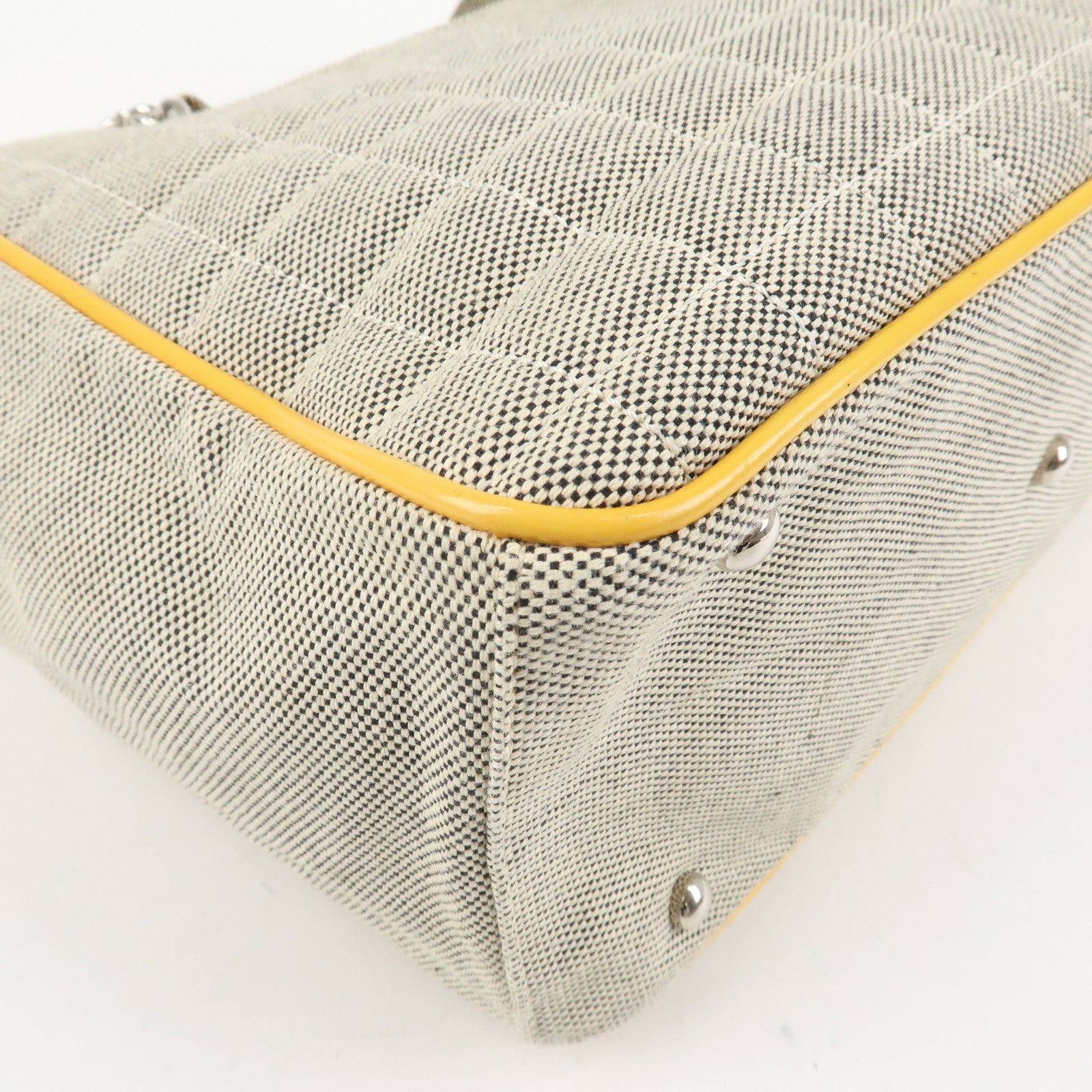 CHANEL Camelia No.5 Chocolate Bar Chain Shoulder Bag A31573 Used