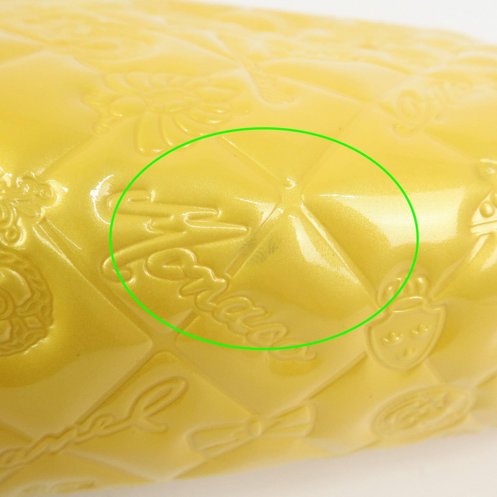 CHANEL Icon Line Patent Leather Chain Shoulder Bag Yellow A37156