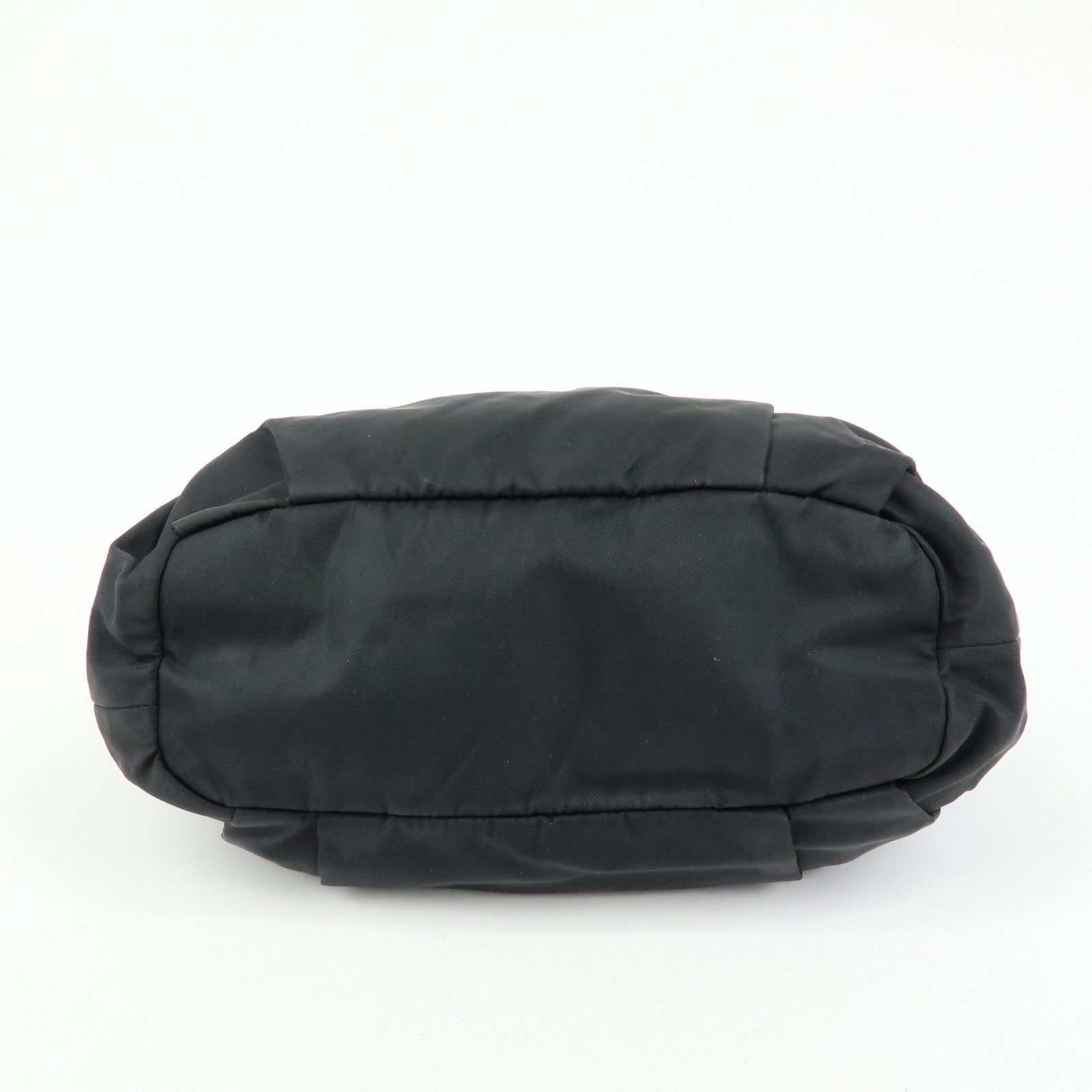 PRADA Ribbon Nylon Leather Shoulder Bag Hand Bag Black