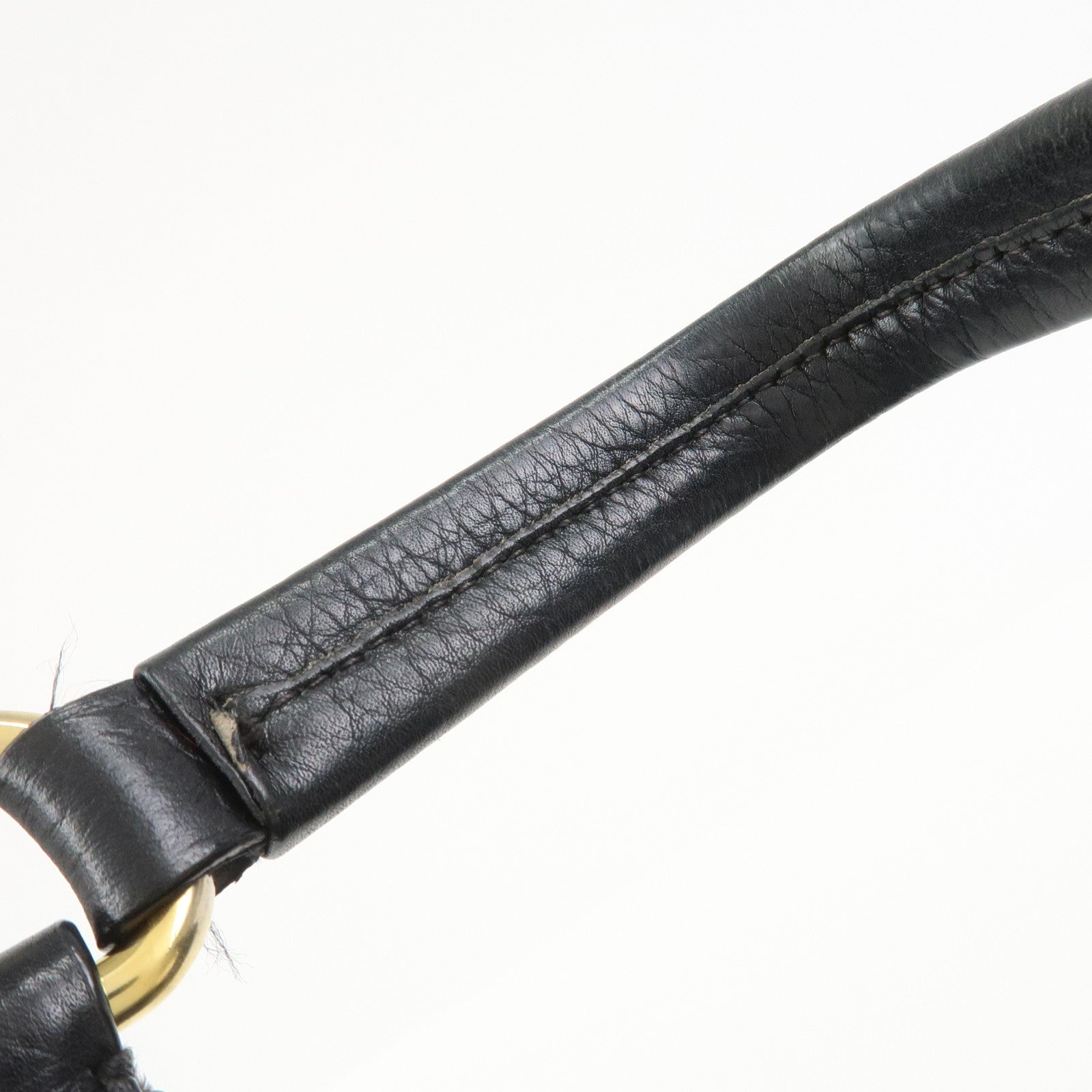 PRADA Leather Shoulder Bag Hand Bag Black BR4311