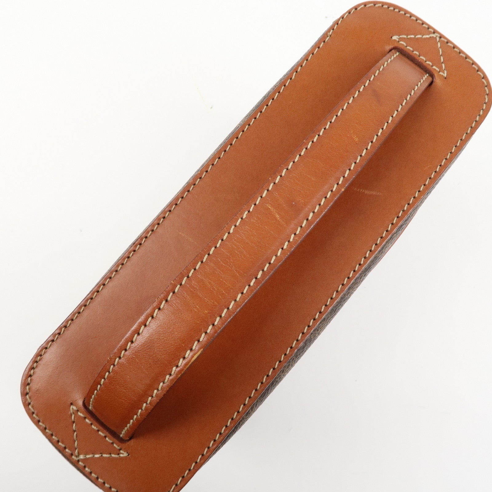 CELINE Macadam PVC Leather Vanity Bag Cosmetic Bag Hand Bag Brown