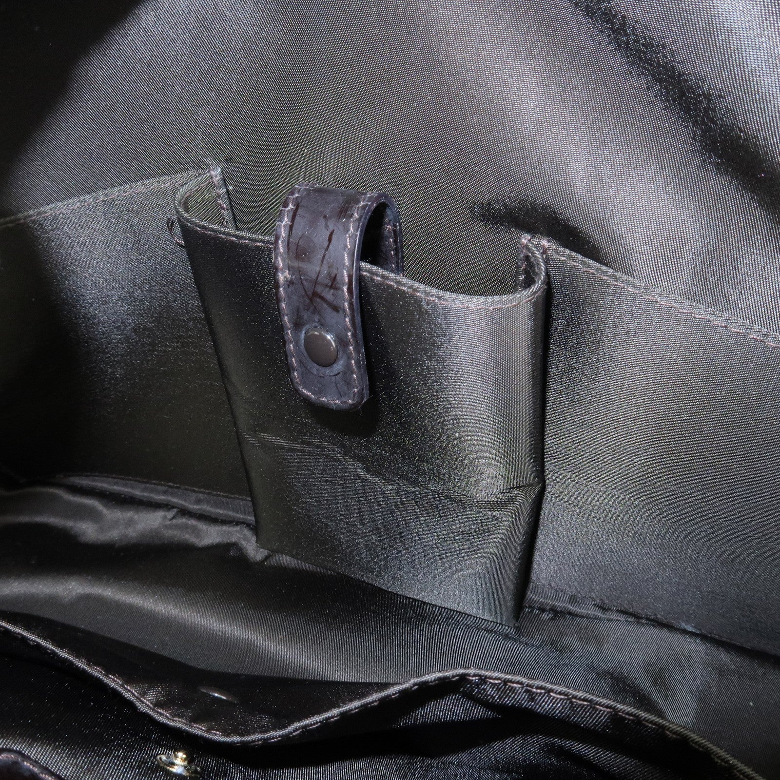 Christian Dior Double Saddle Nylon Leather Hand Boston Bag Brown Used