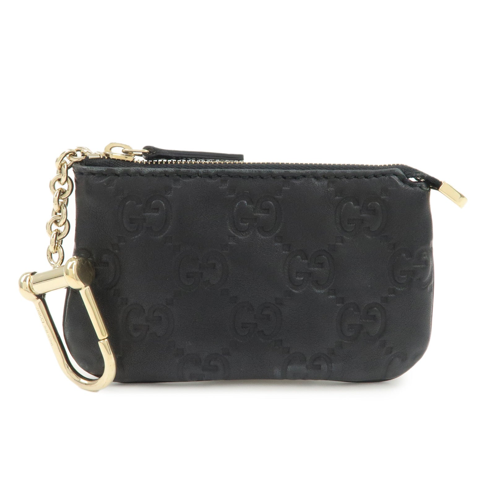 GUCCI Guccissima Leather Coin Case Key Case Black 233183