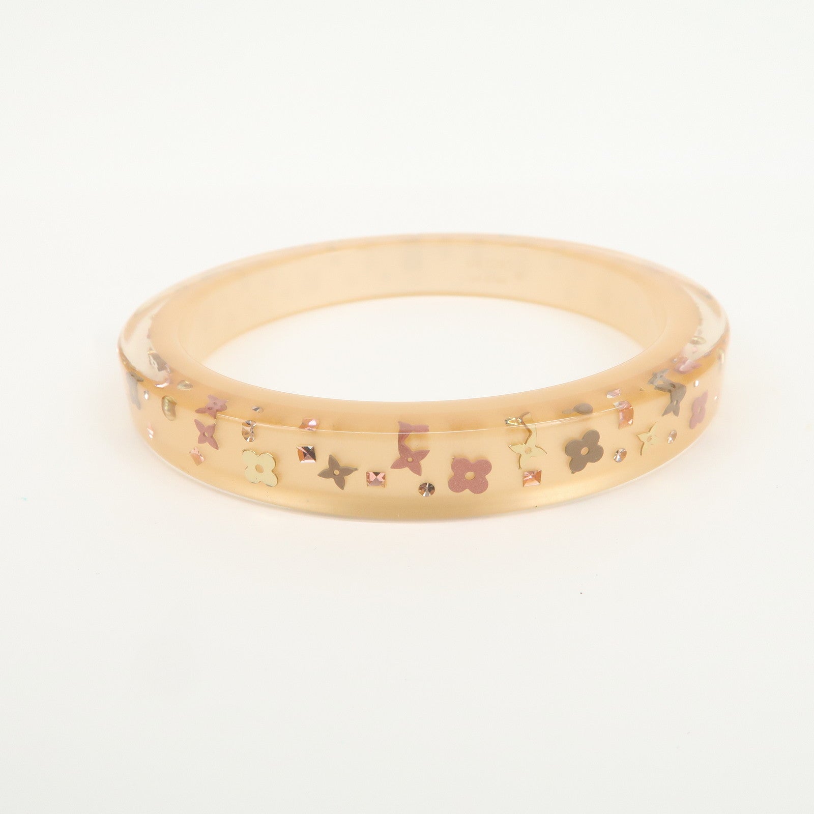 Louis Vuitton Inclusion Bracelet Bangle M Clear Pink Beige M67090