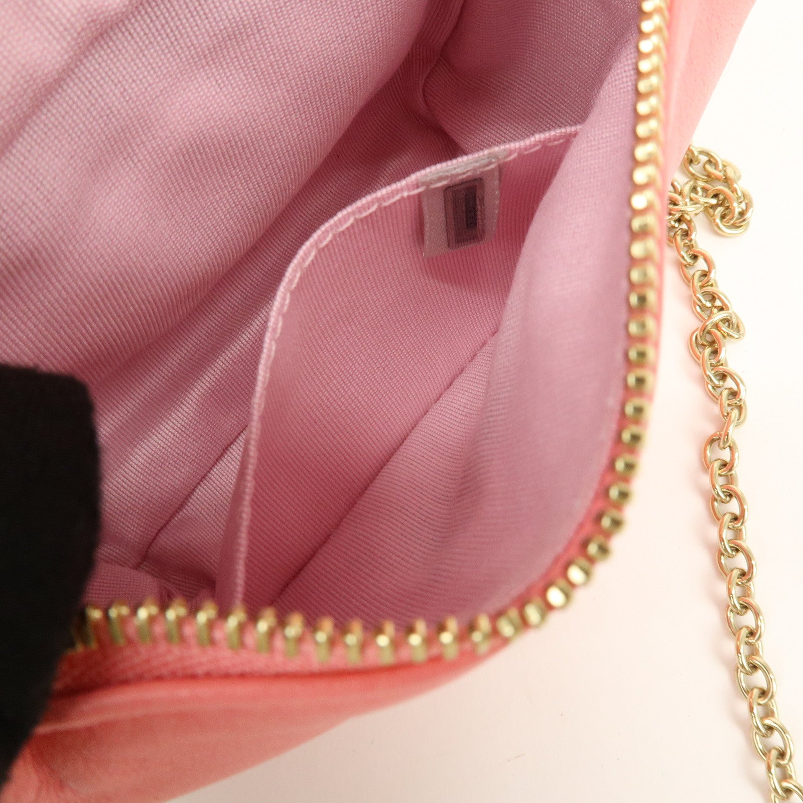 JIMMY CHOO Studs Leather Chain Shoulder Bag Crossbody Bag Pink