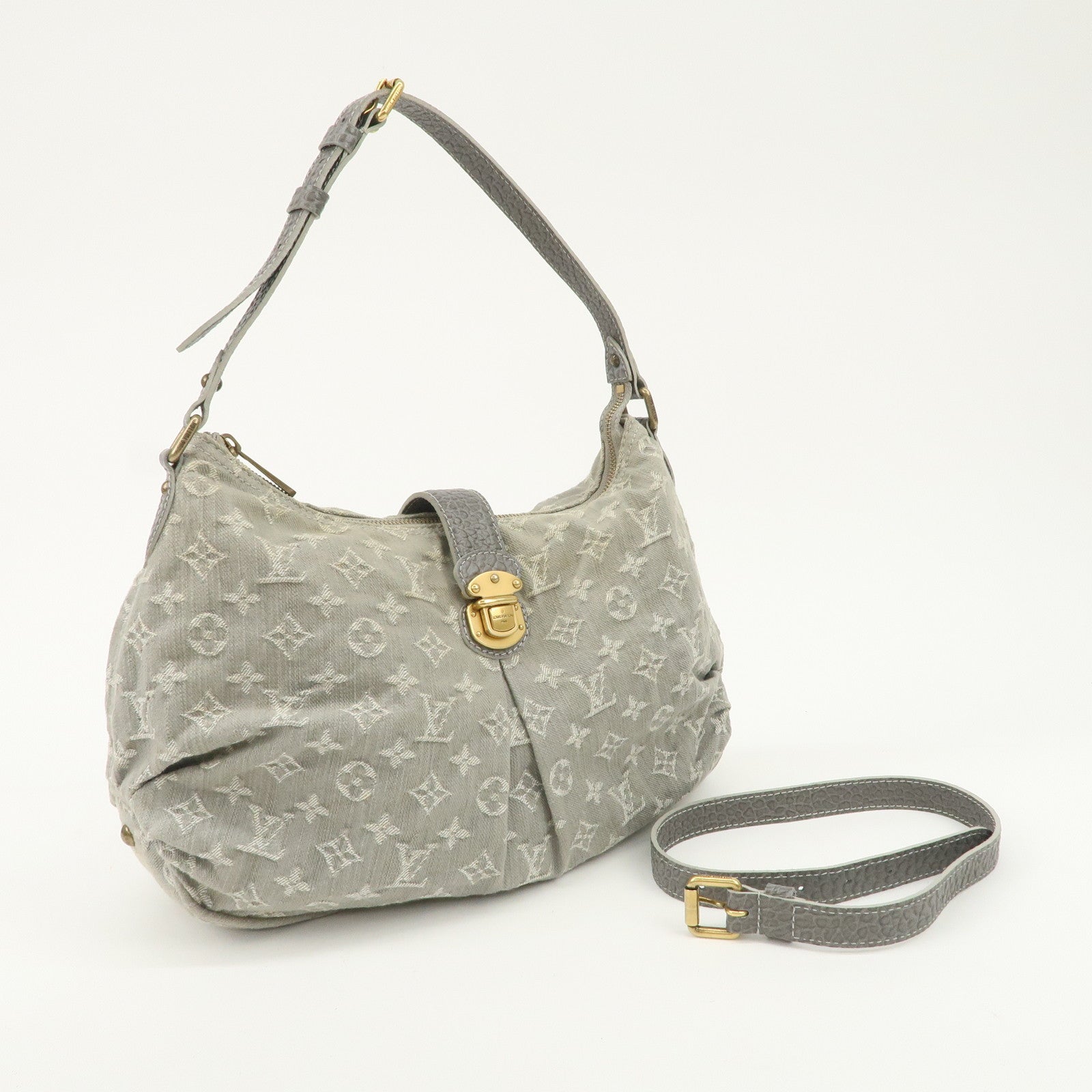 Louis Vuitton Monogram Denim Slightly Shoulder Bag Green M95834