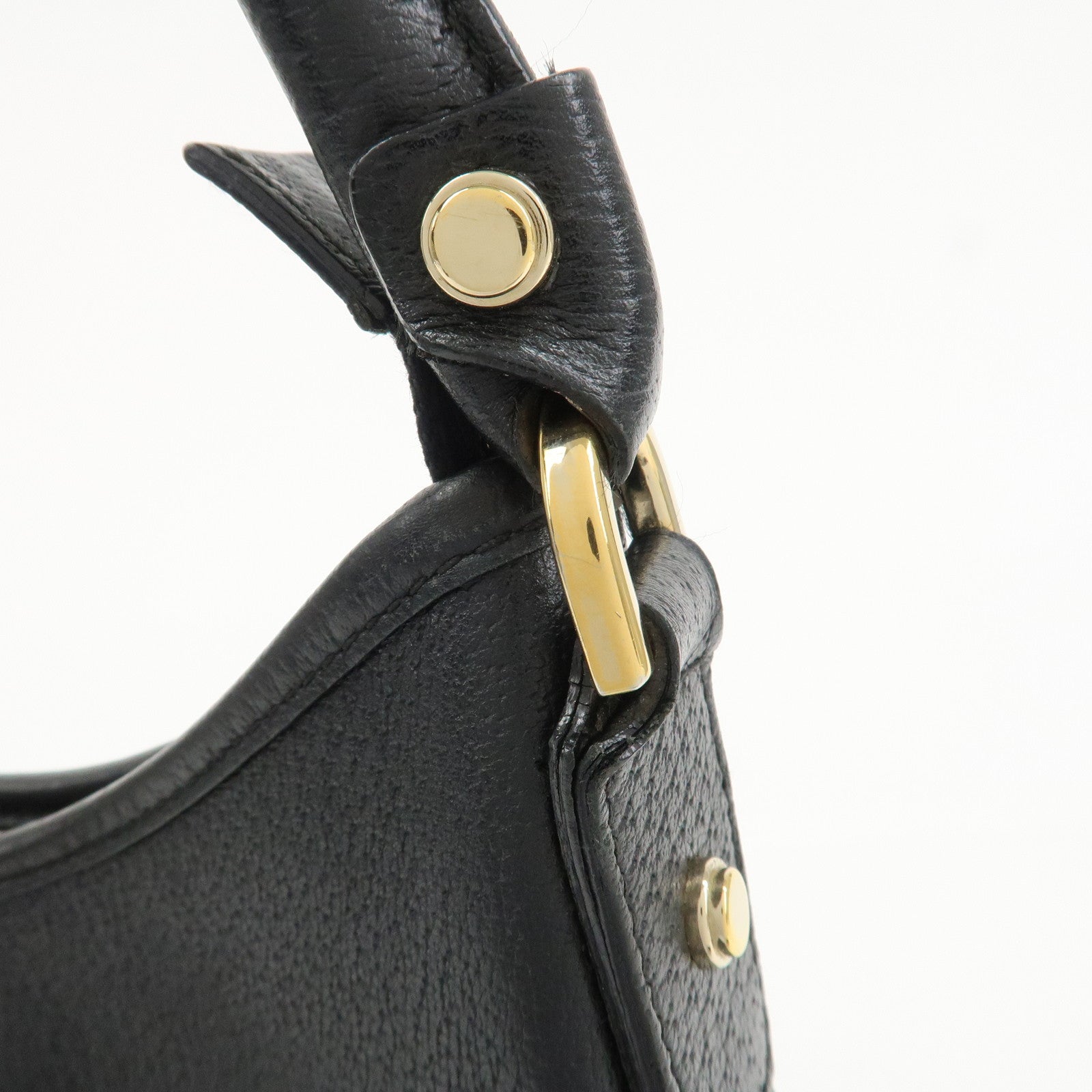 GUCCI Abbey GG Canvas Leather Shoulder Bag Black 130738