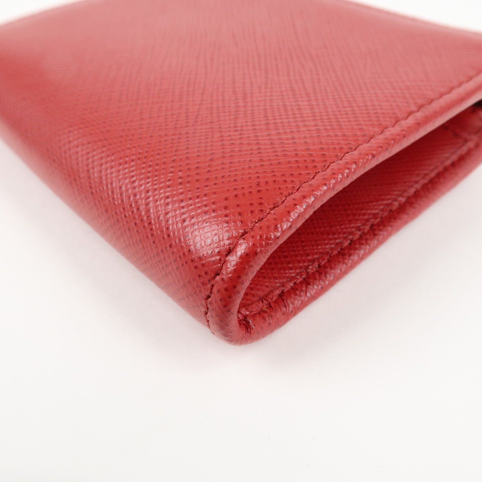 PRADA Leather Zippy Coin Case Red Gold Hardware 1ML025 Used