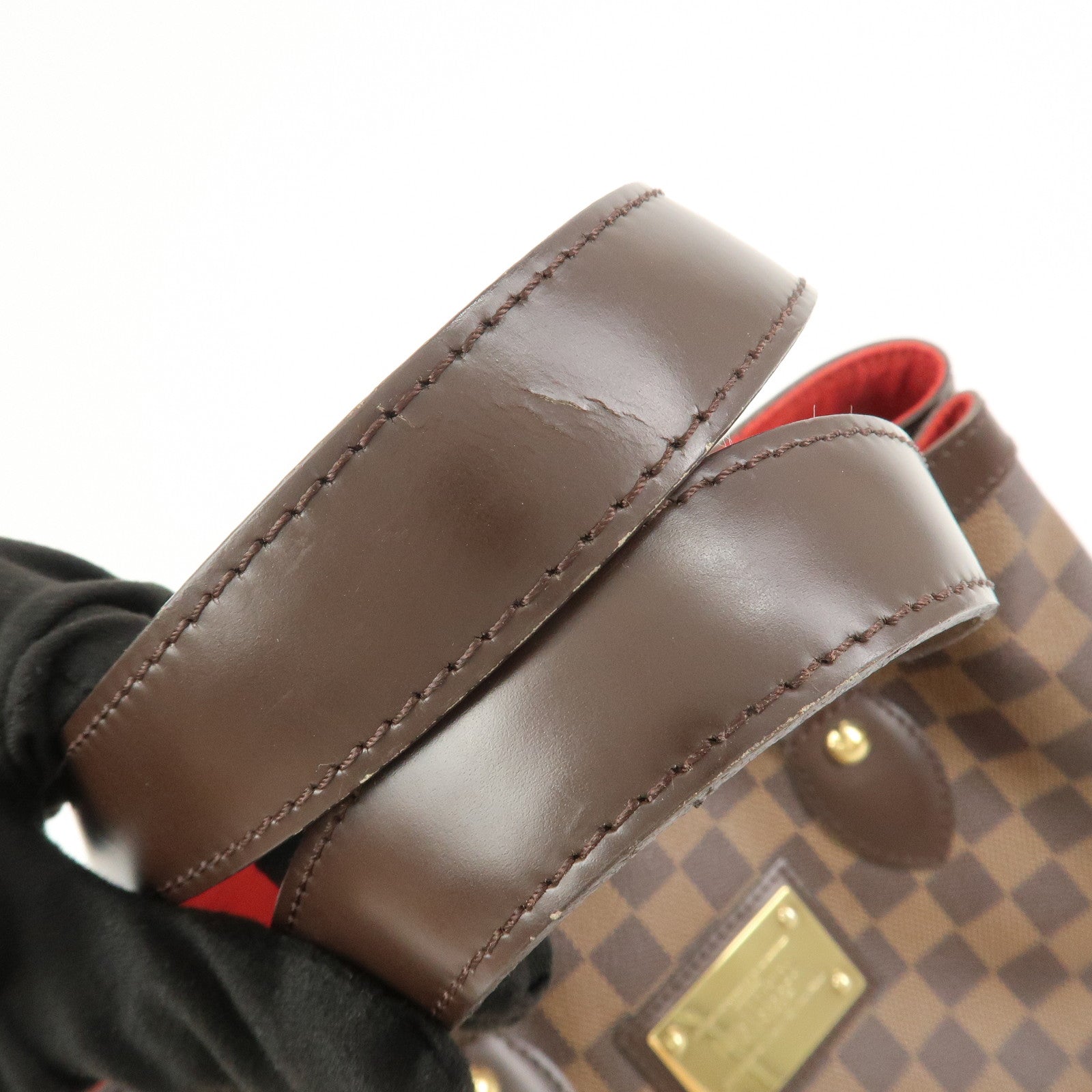 Louis Vuitton Damier Ebene Hampstead PM Hand Bag Tote Bag N51205