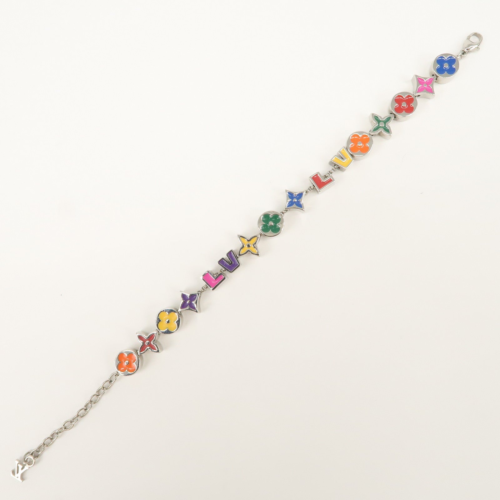 Louis Vuitton Monogram Party Bracelet Multicolor Silver M1545