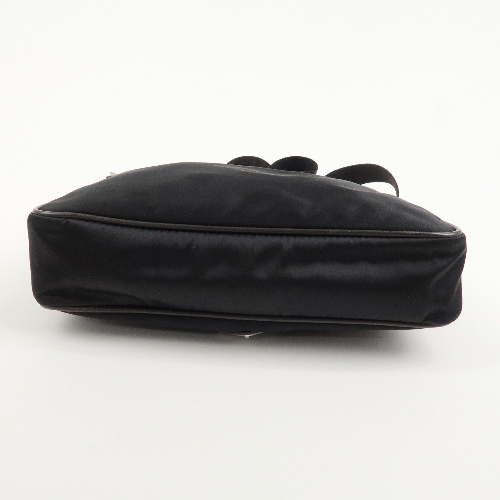 PRADA Triangle Logo Nylon Shoulder Bag Hand Bag Black