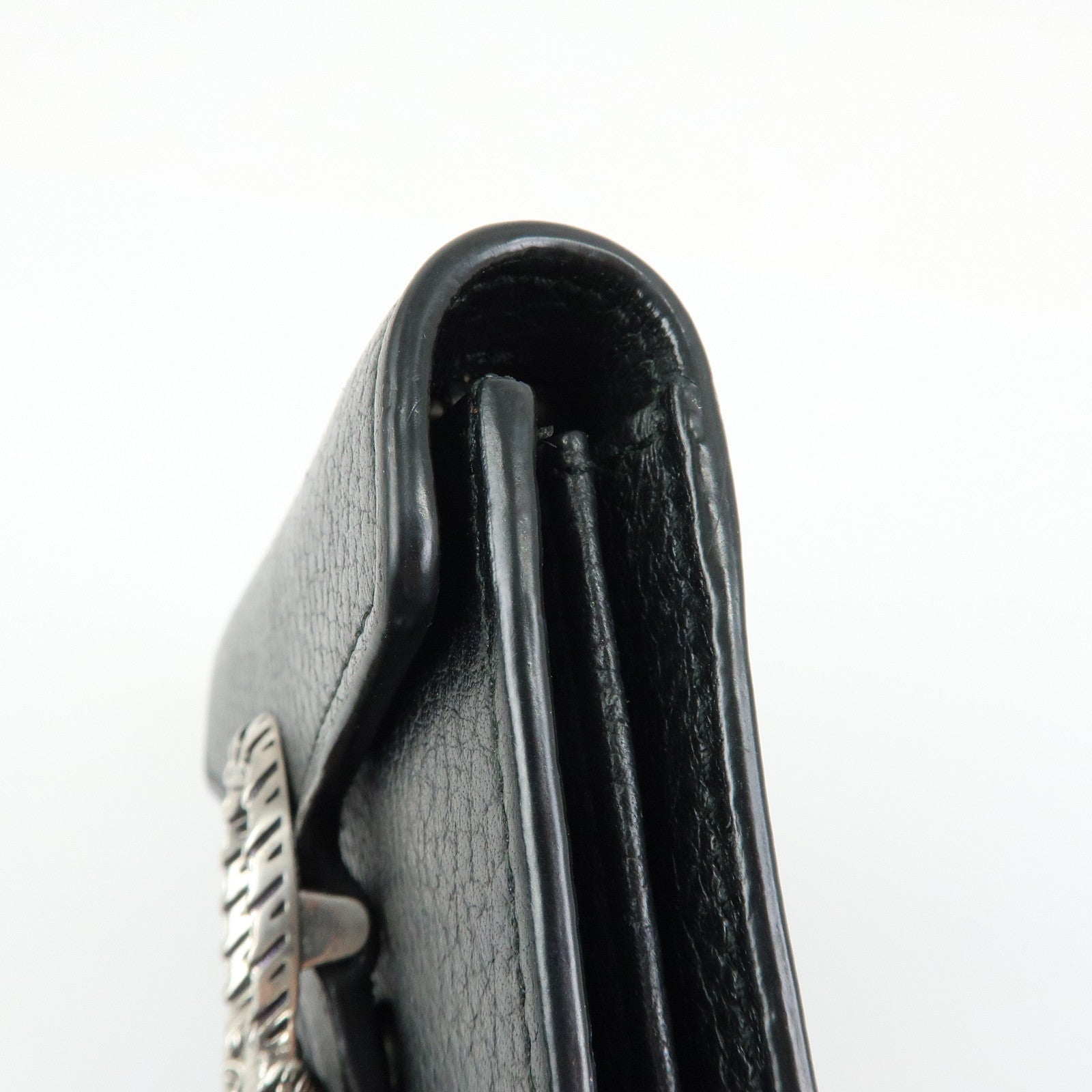GUCCI Dionysus Leather Compact Wallet Coin Case Black 574930
