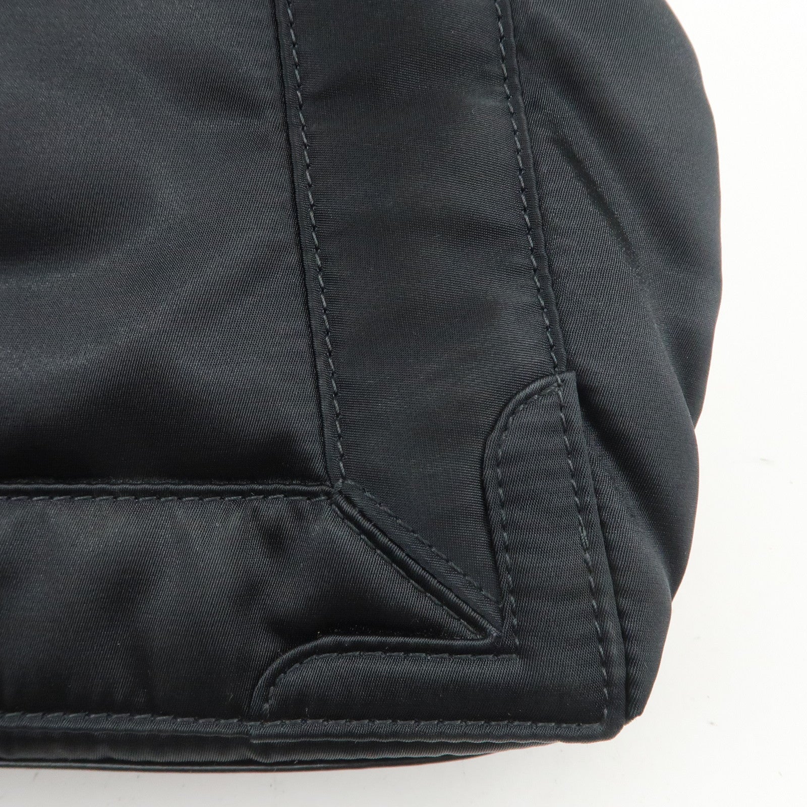 BALENCIAGA Navy Cabas XS Nylon Leather 2Way Bag Black 390346