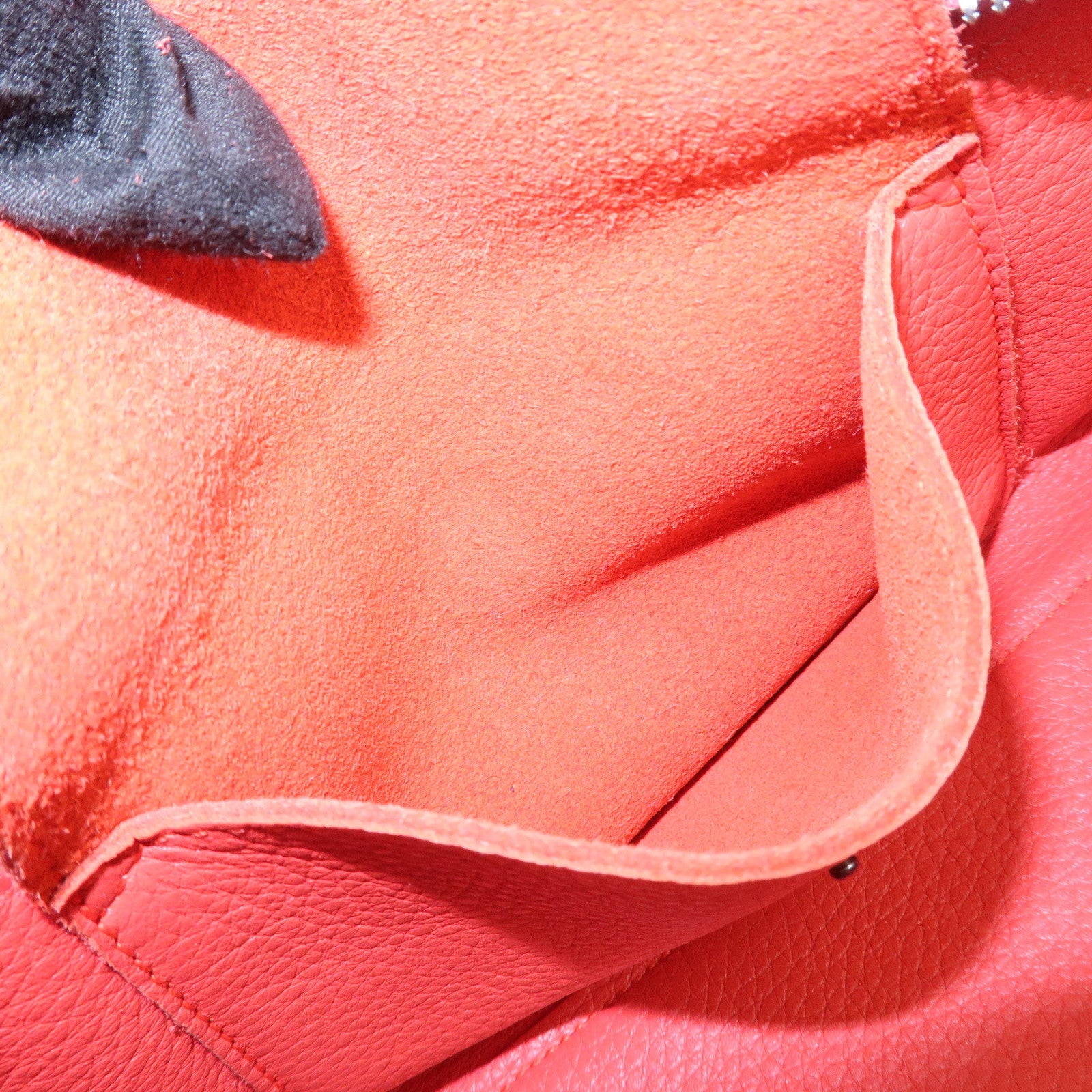 LOEWE Anagram Leather Suede Amazona 28 Hand Bag Orange Red