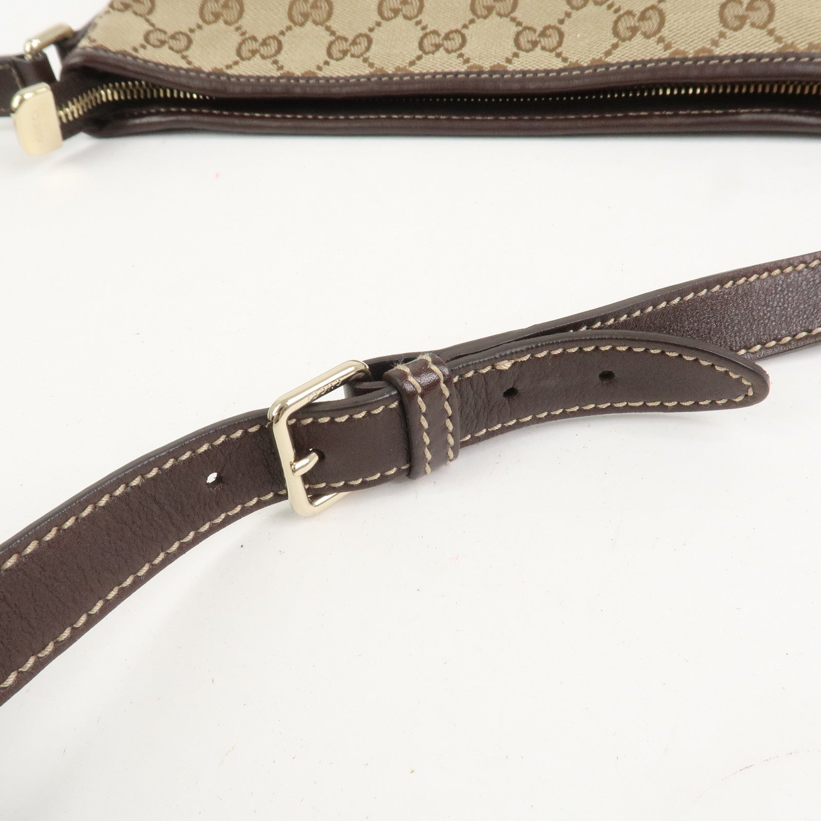 GUCCI New Britt Interlocking G Canvas Leather Shoulder Bag 169998