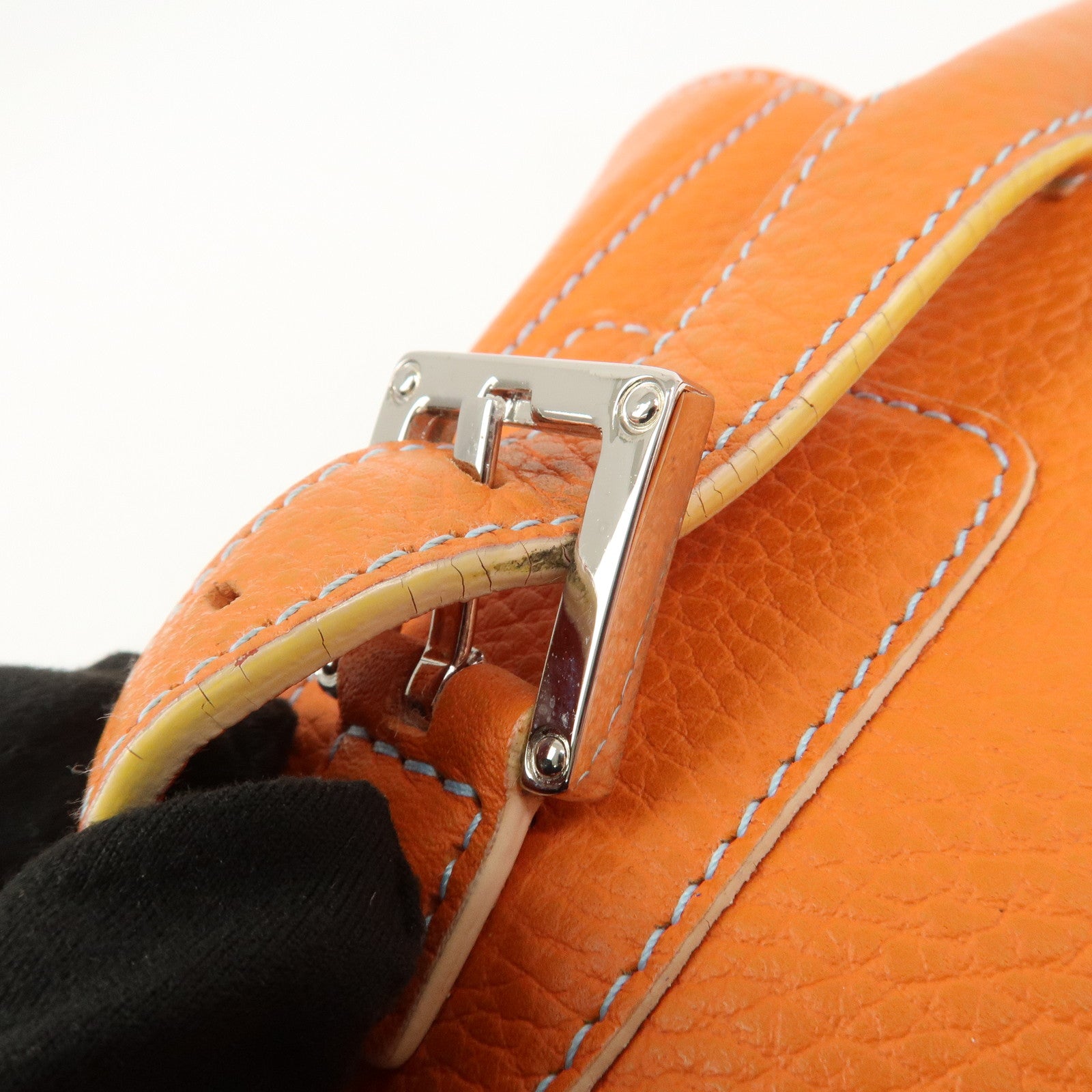 LOEWE Senda Leather Hand Bag Orange