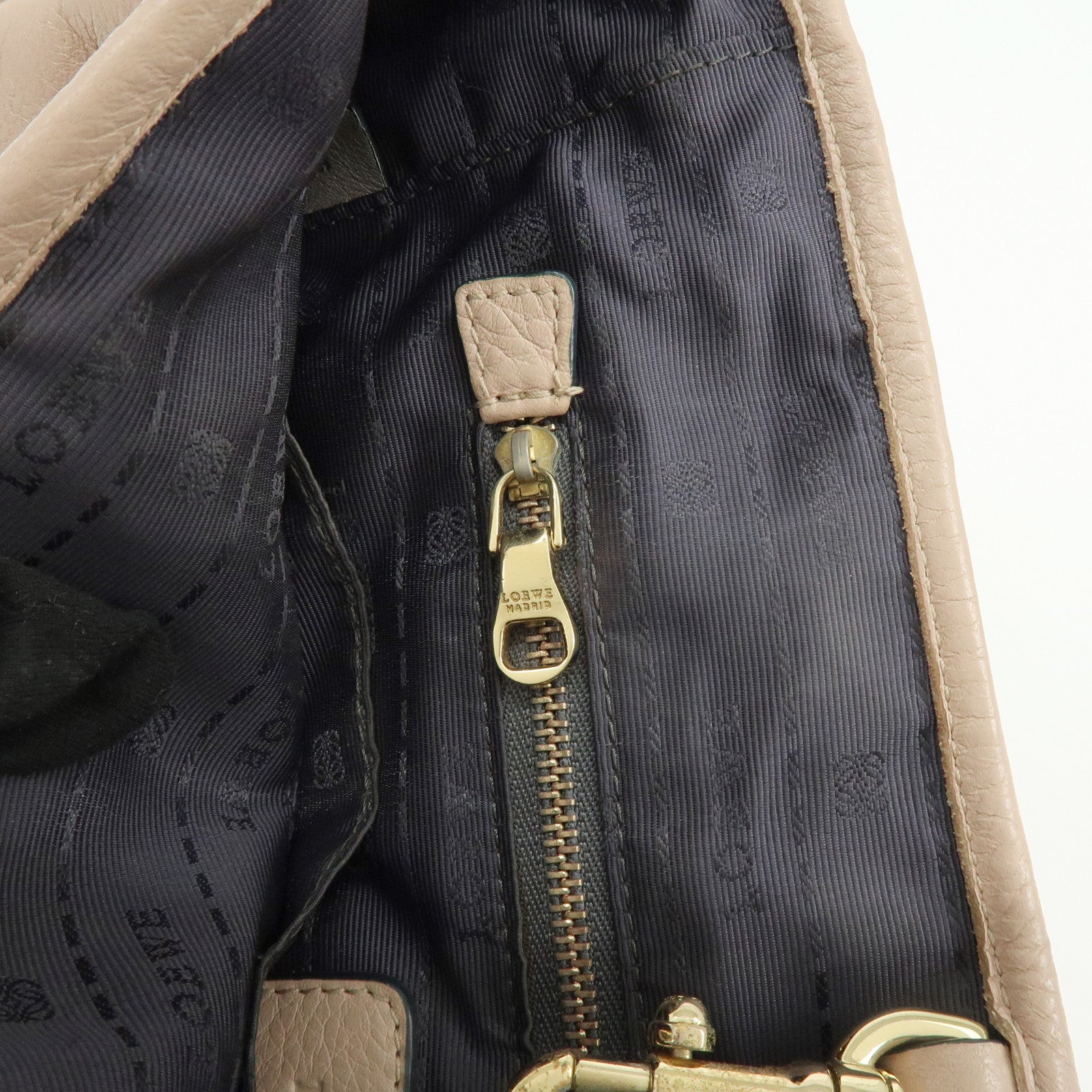 LOEWE Heritage Calf Leather Tote Bag Hand Bag Light Pink