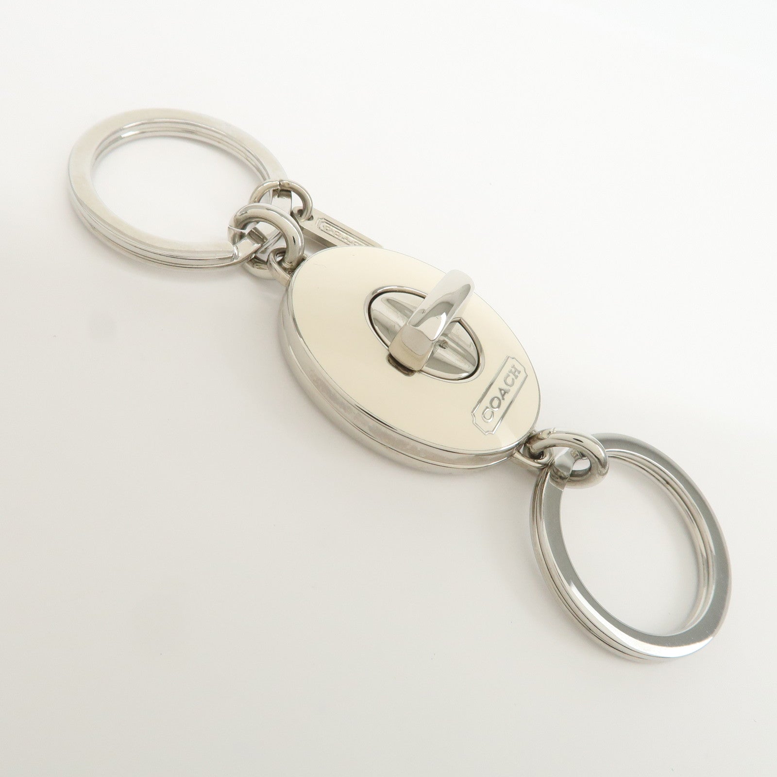 COACH Set Of 3 Bag Charm Key Charm Metal Red Pink Heart Flower